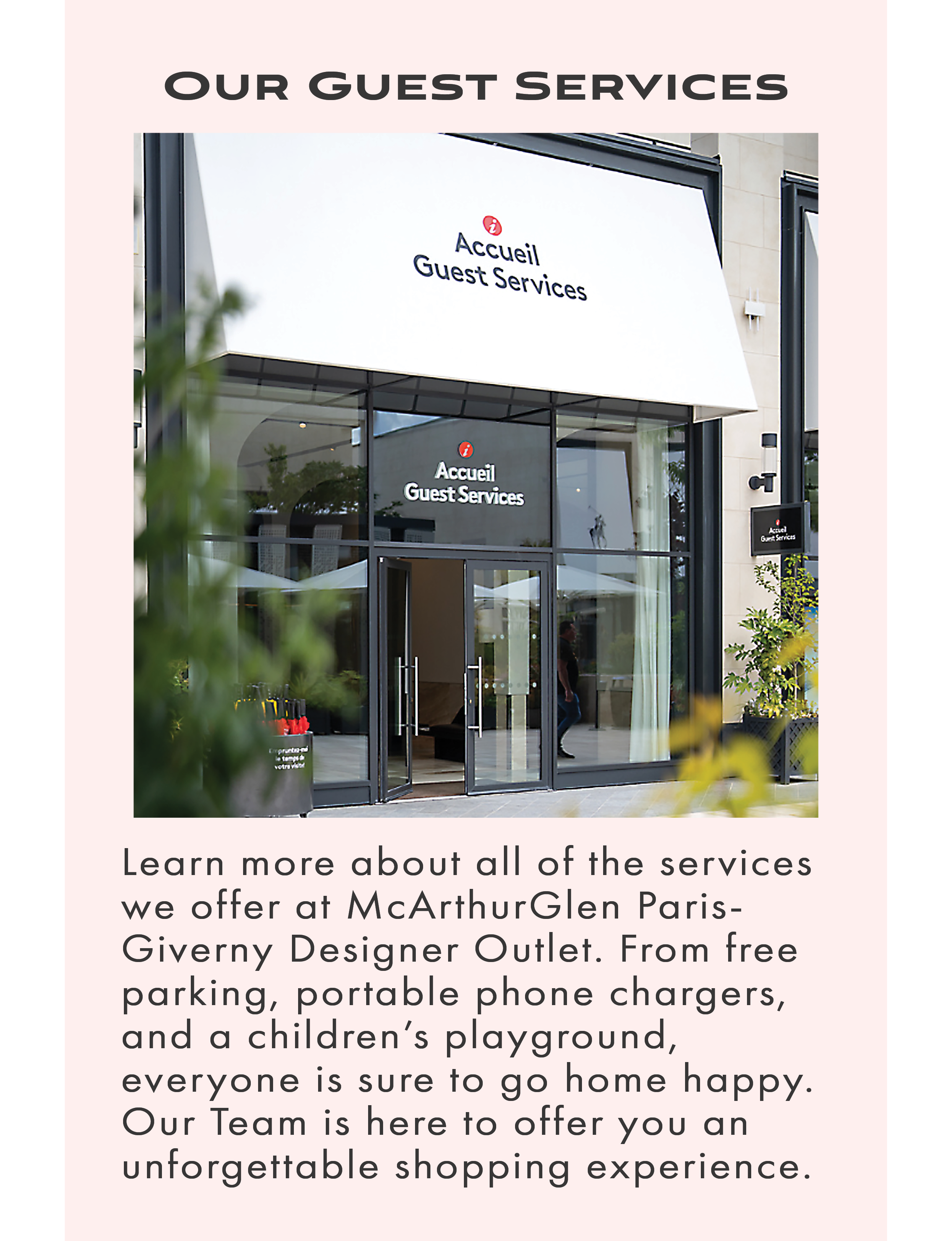 Guest Services at McArthurGlen Paris-Giverny Designer Outlet