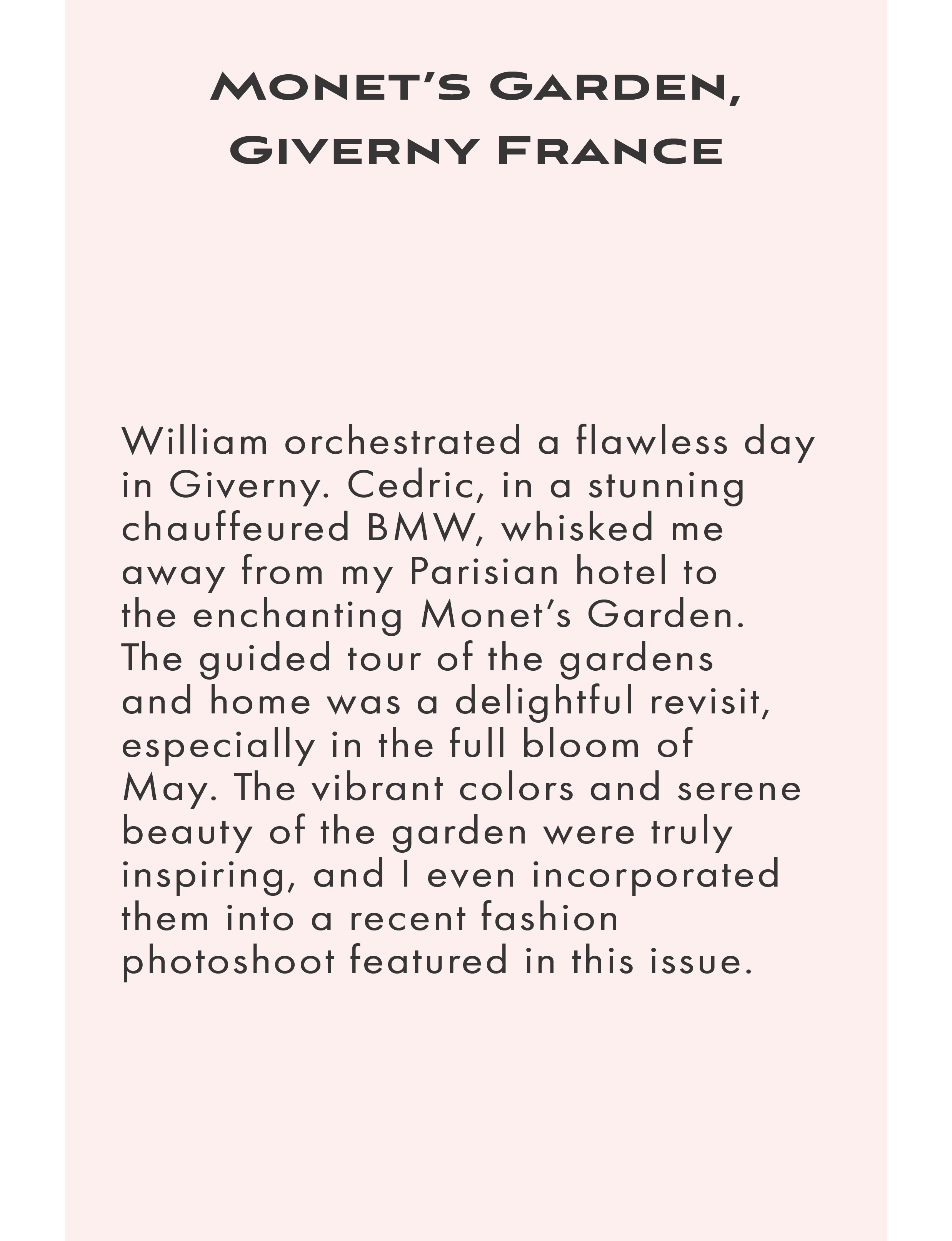 about Monet's Garden, Giverny France