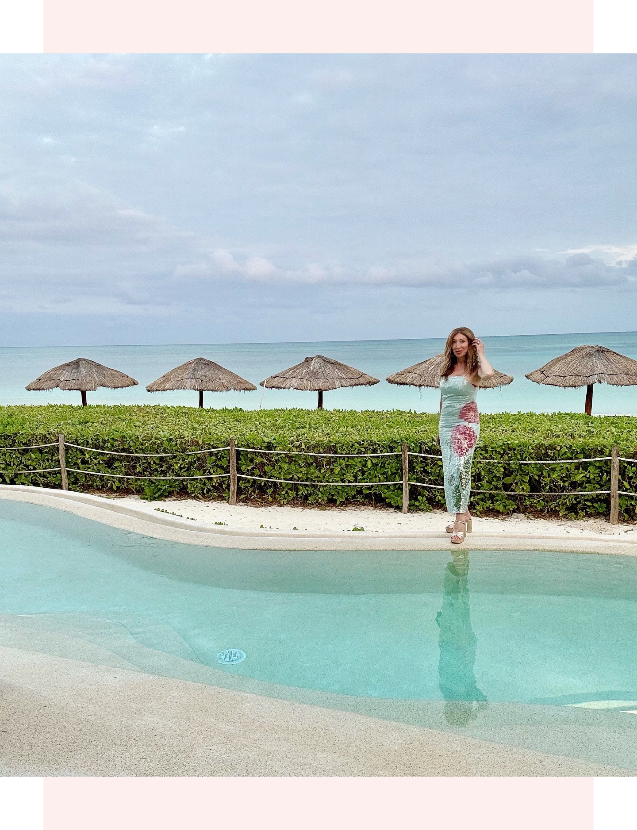 Michele Rosenthal by pool sand and ocean