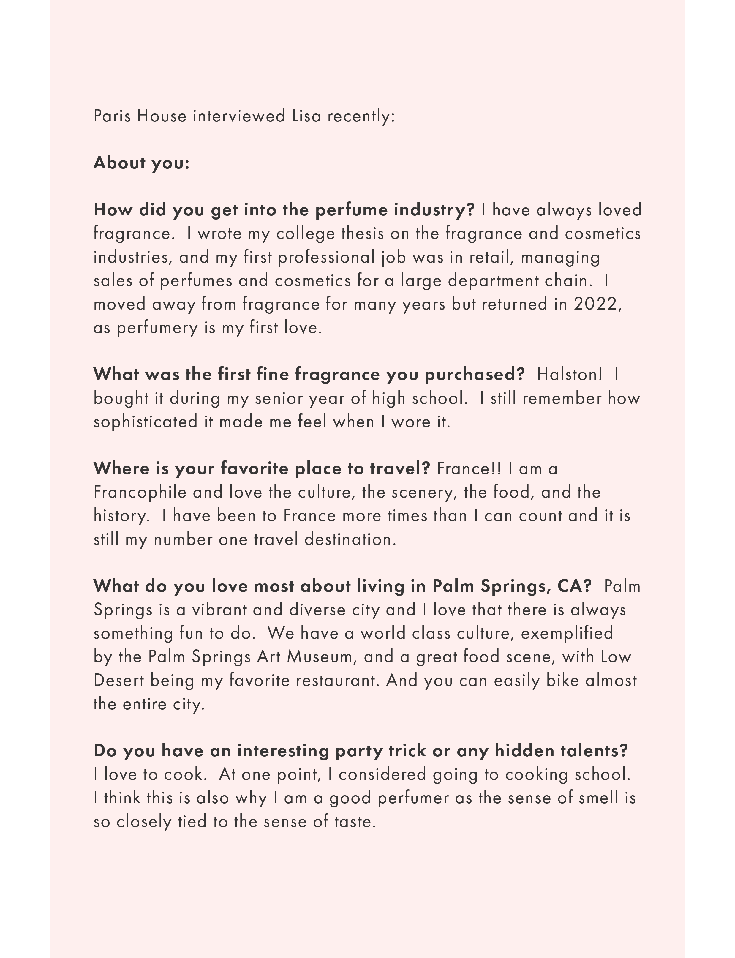about CUSTOMPARFUMS owner Lisa Gomez interview