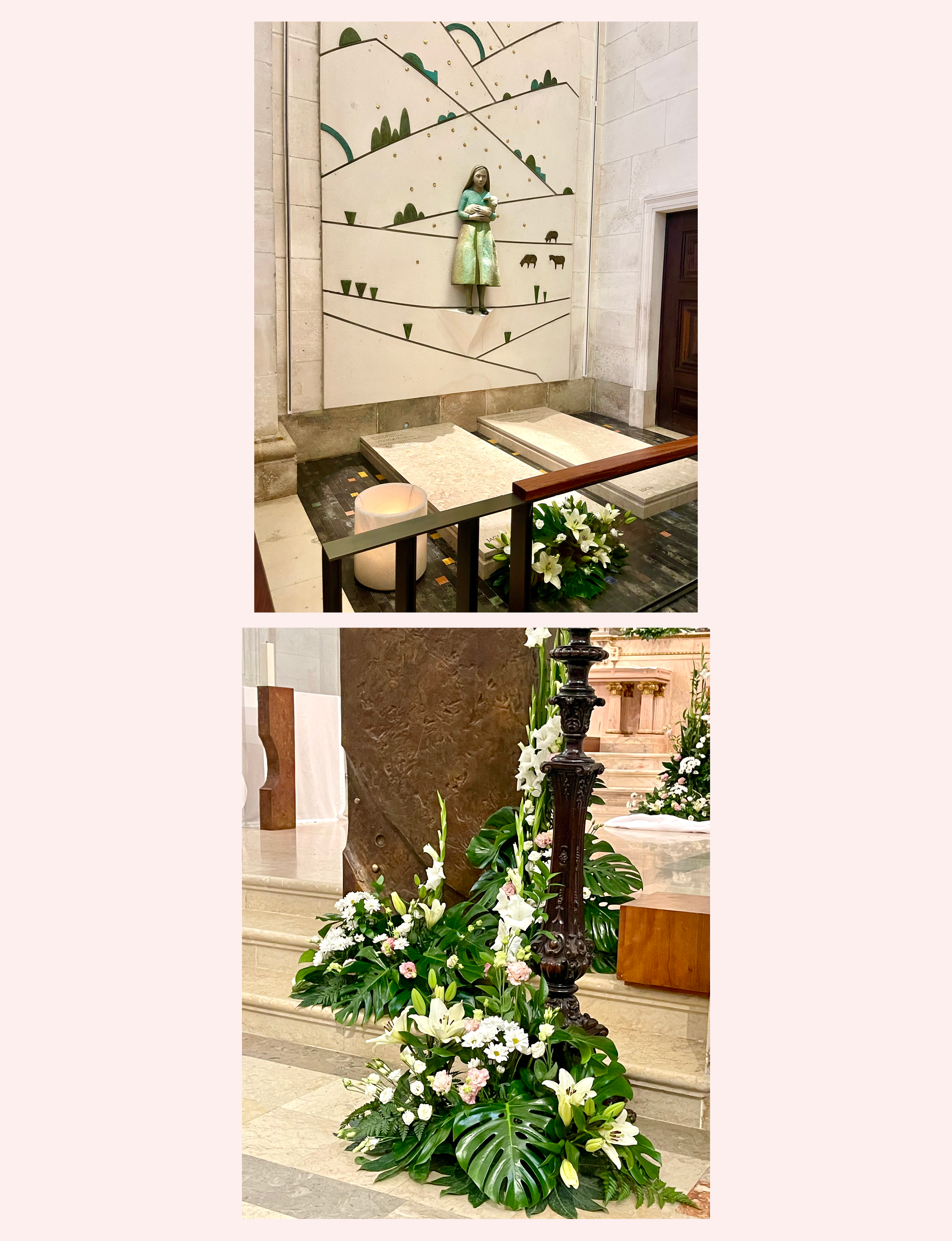 tombs of Francisco and Jacinta Marto located inside the Basilica of Our Lady of the Rosary, part of the Sanctuary of Fátima