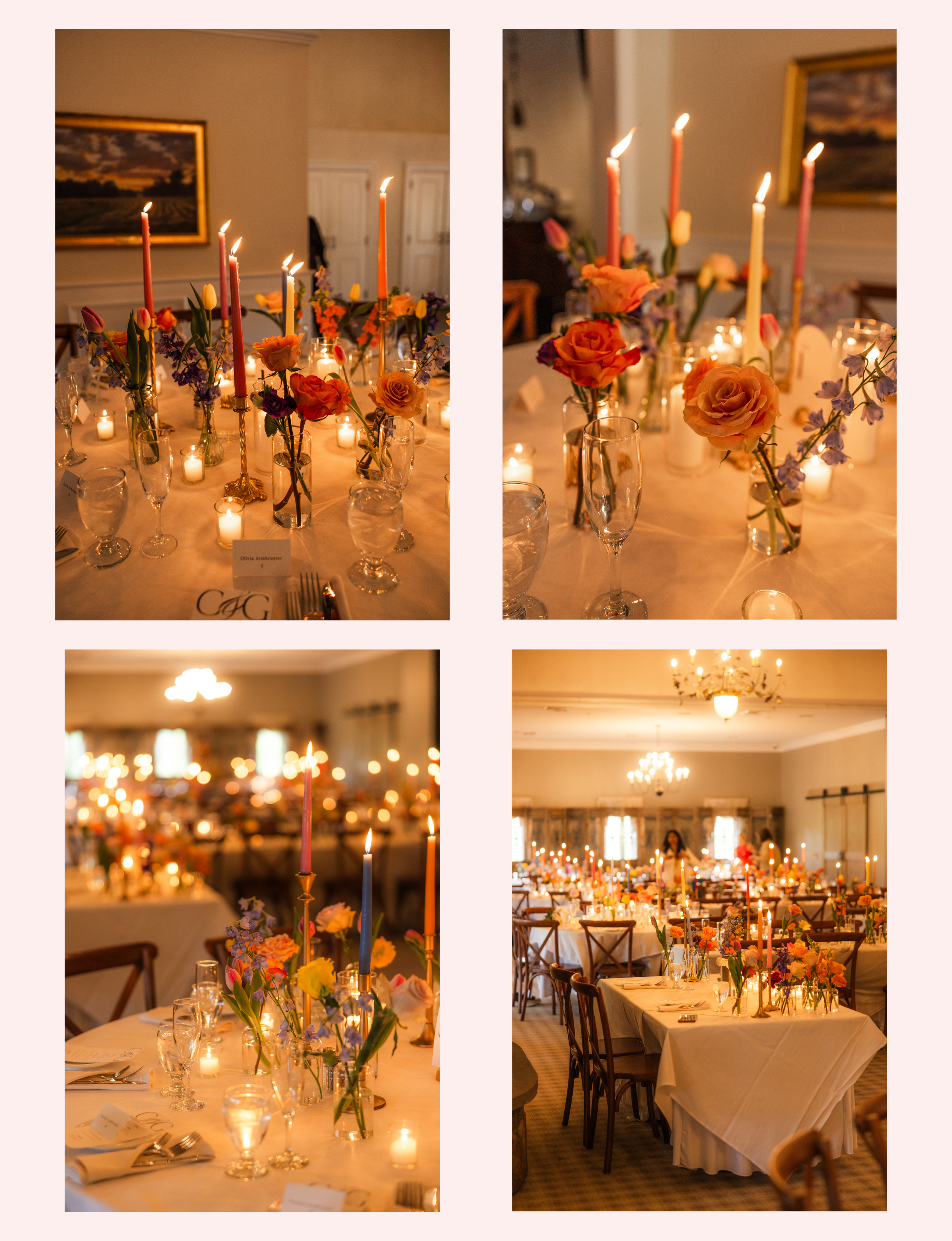 wedding flowers and candles