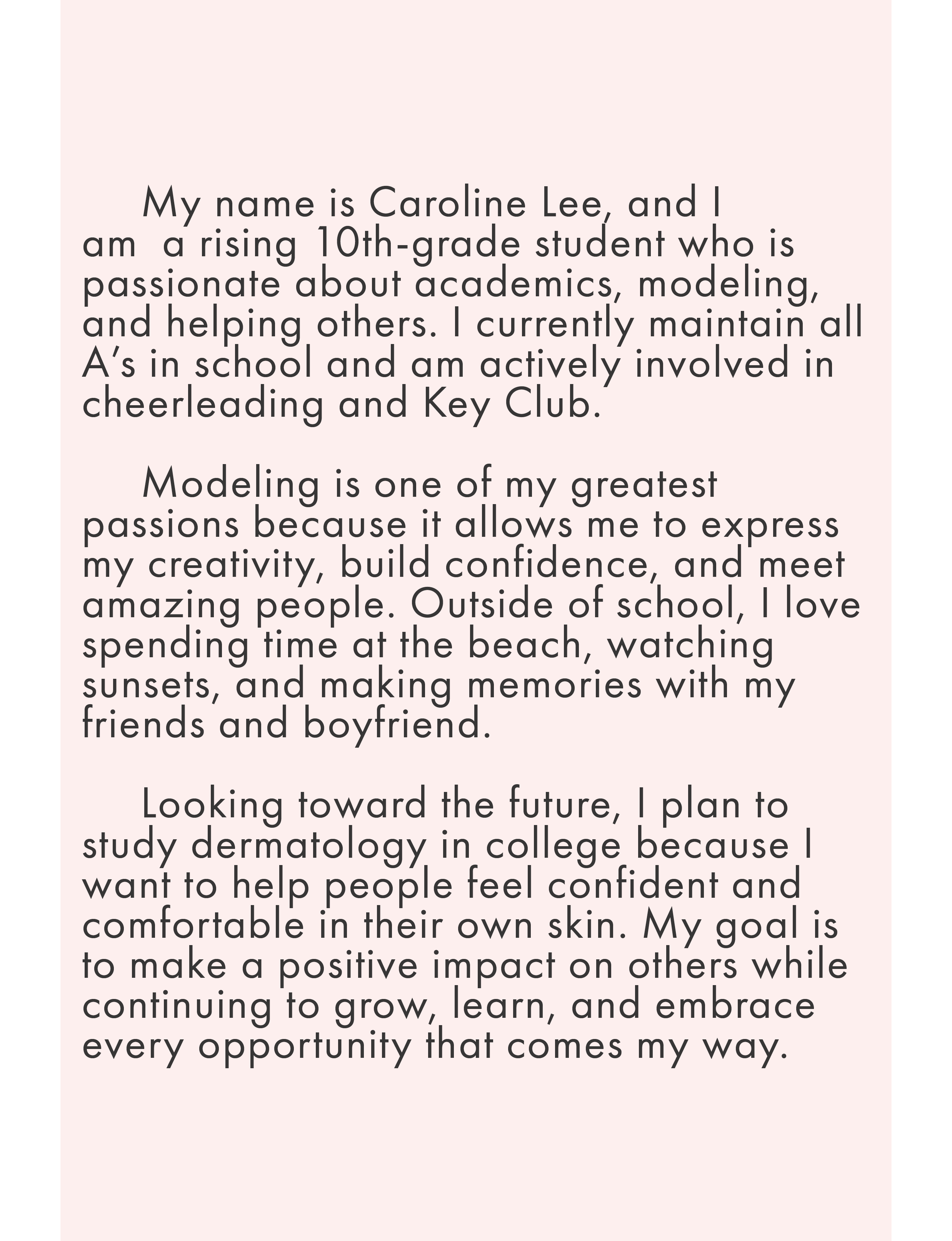 about model Caroline Lee