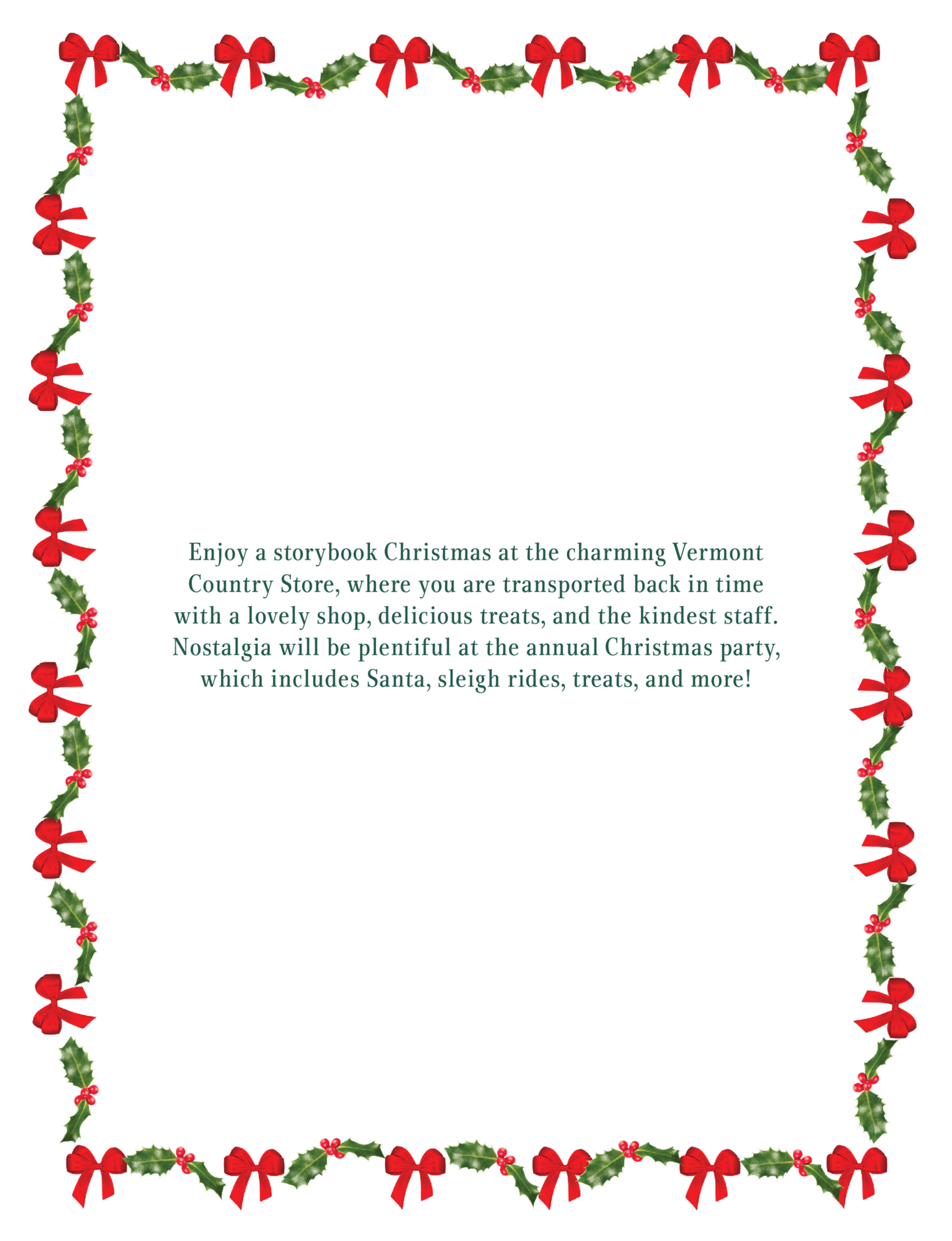 About Christmas at the charming Vermont Country Store