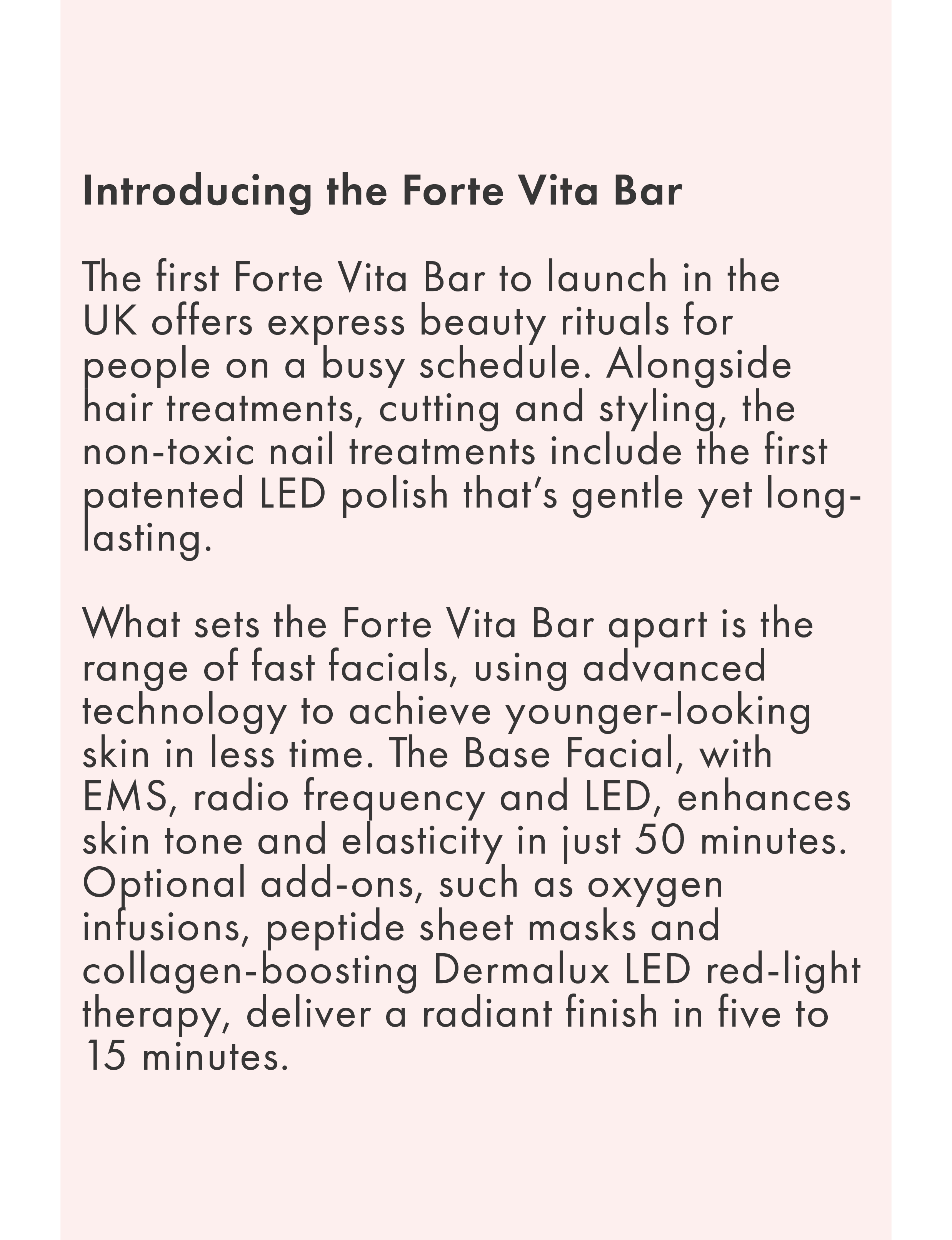 Forte Vita Bar at Irene Forte Spa, The Balmoral, Edinburgh, Scotland