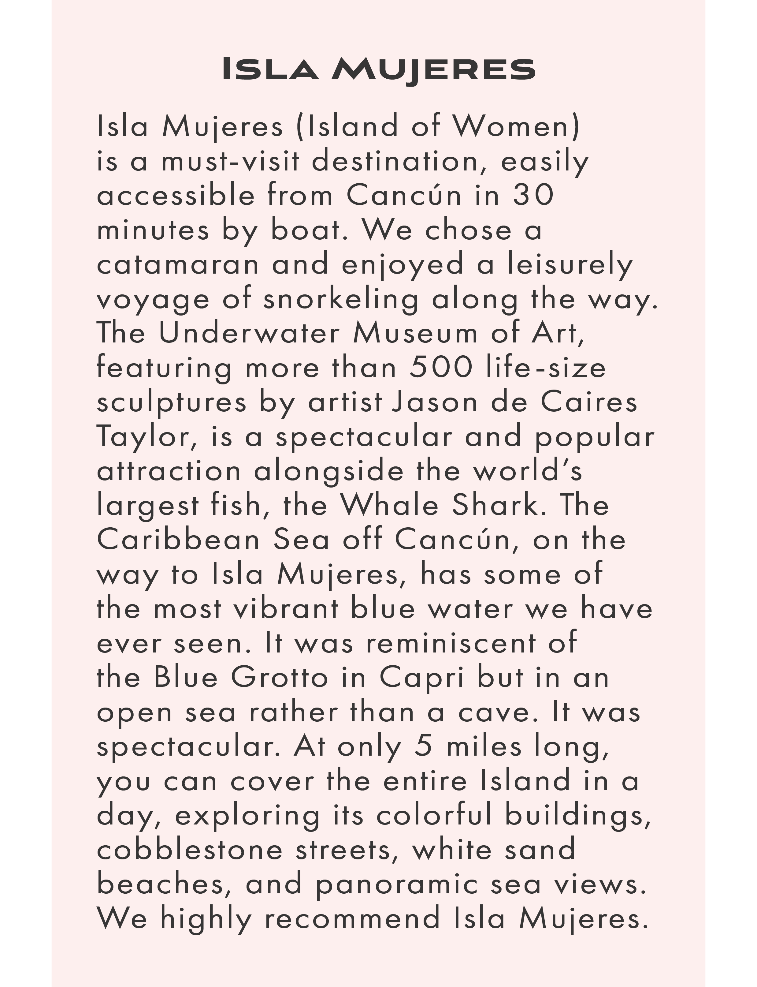 about Isla Mujeres Mexico
