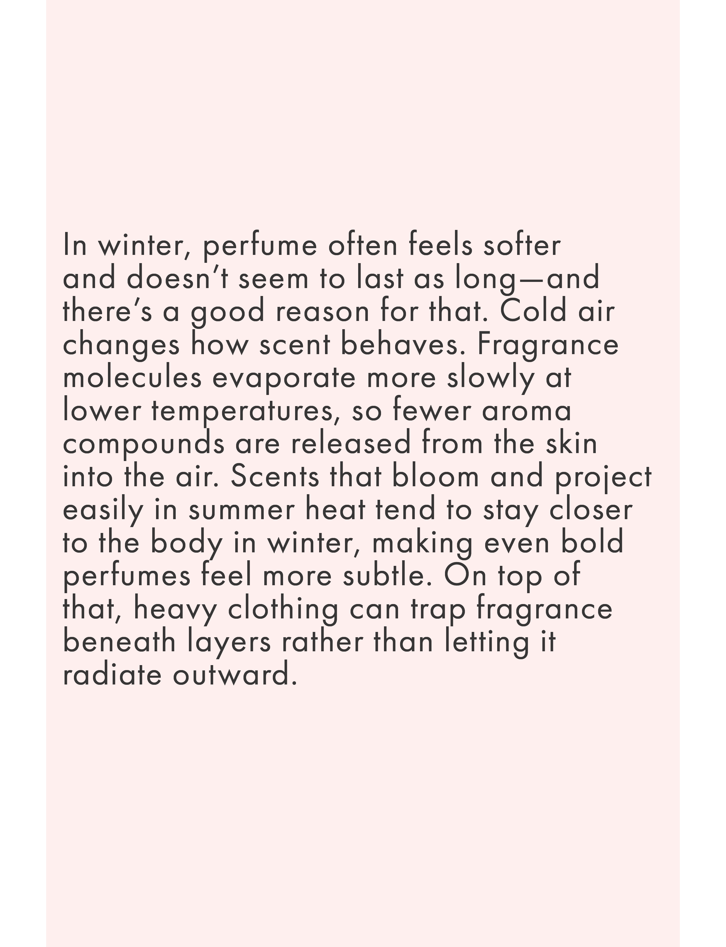 About perfume in winter