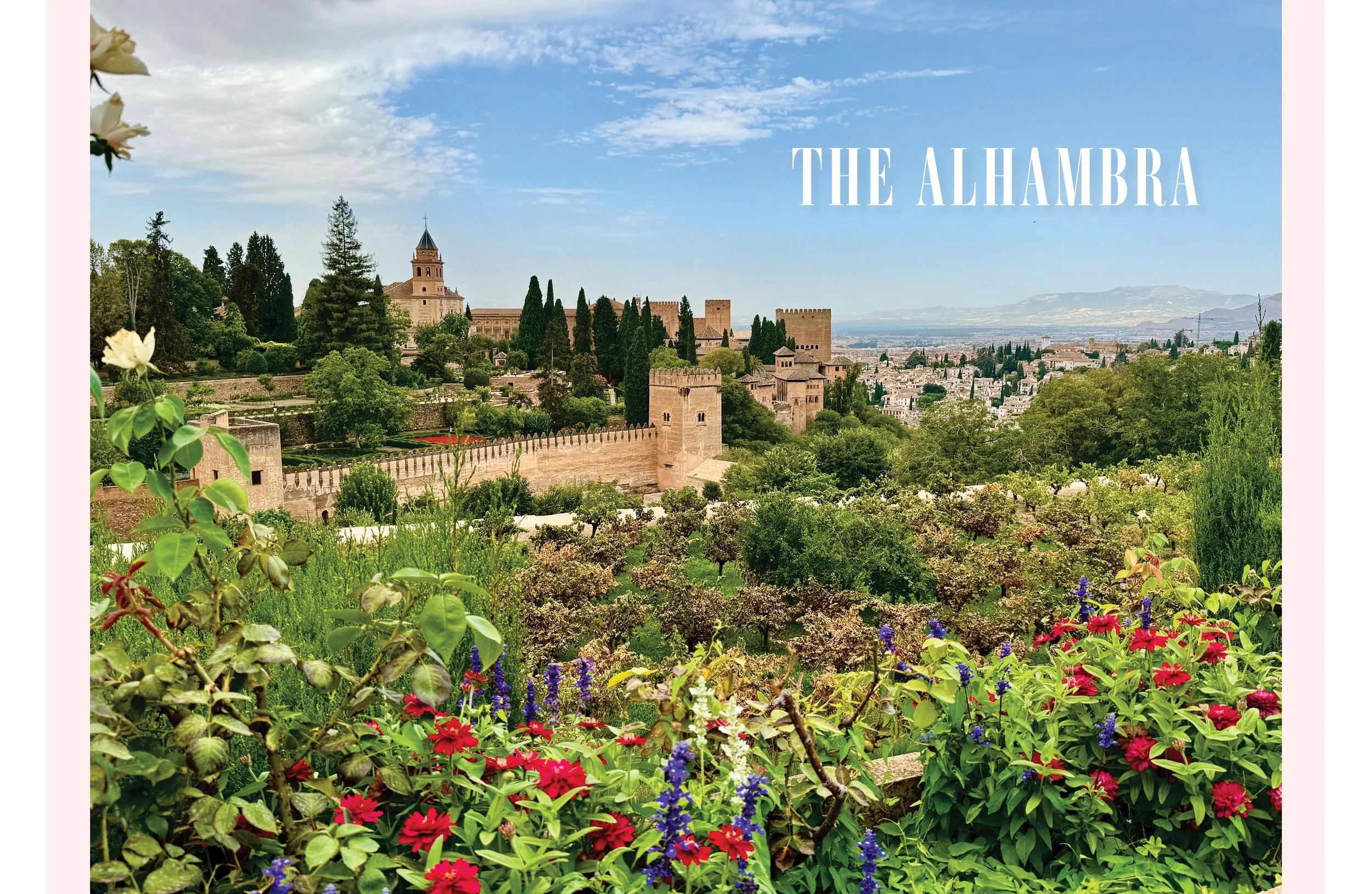 Gardens and architecture of the Alhambra in Granada Spain