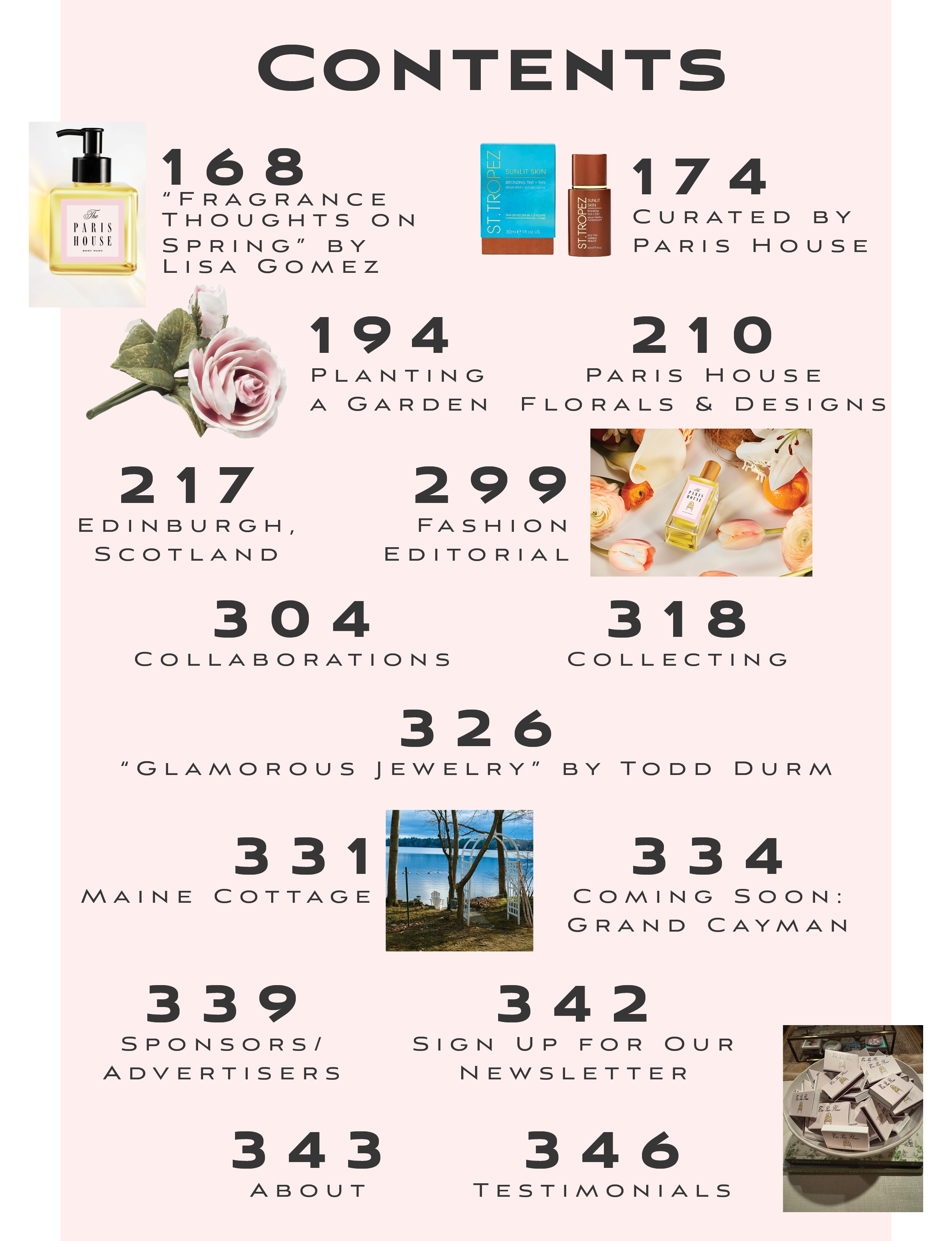 Table of Contents for Melides Portugal Travel Guide by The Paris House