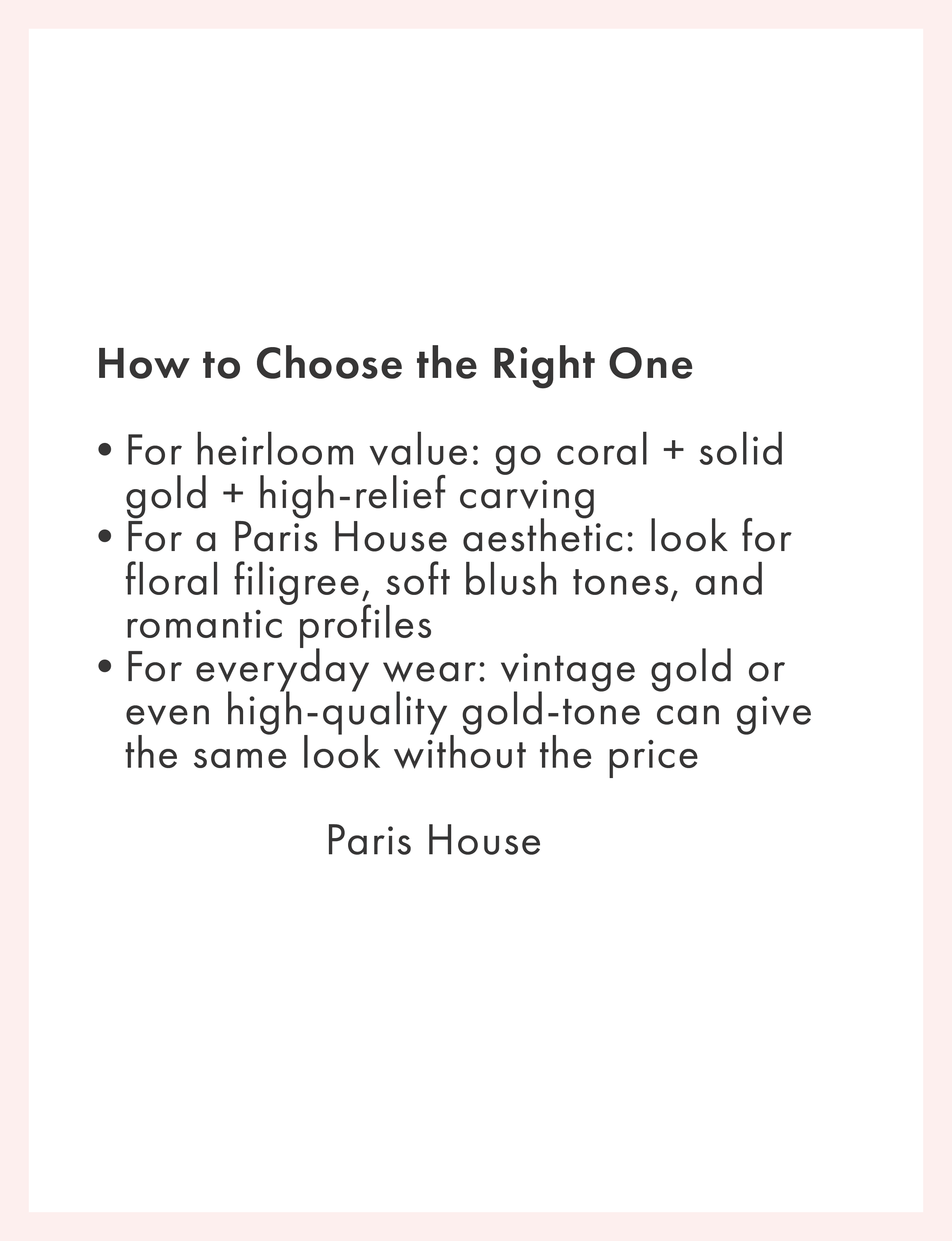 How to choose the right cameo