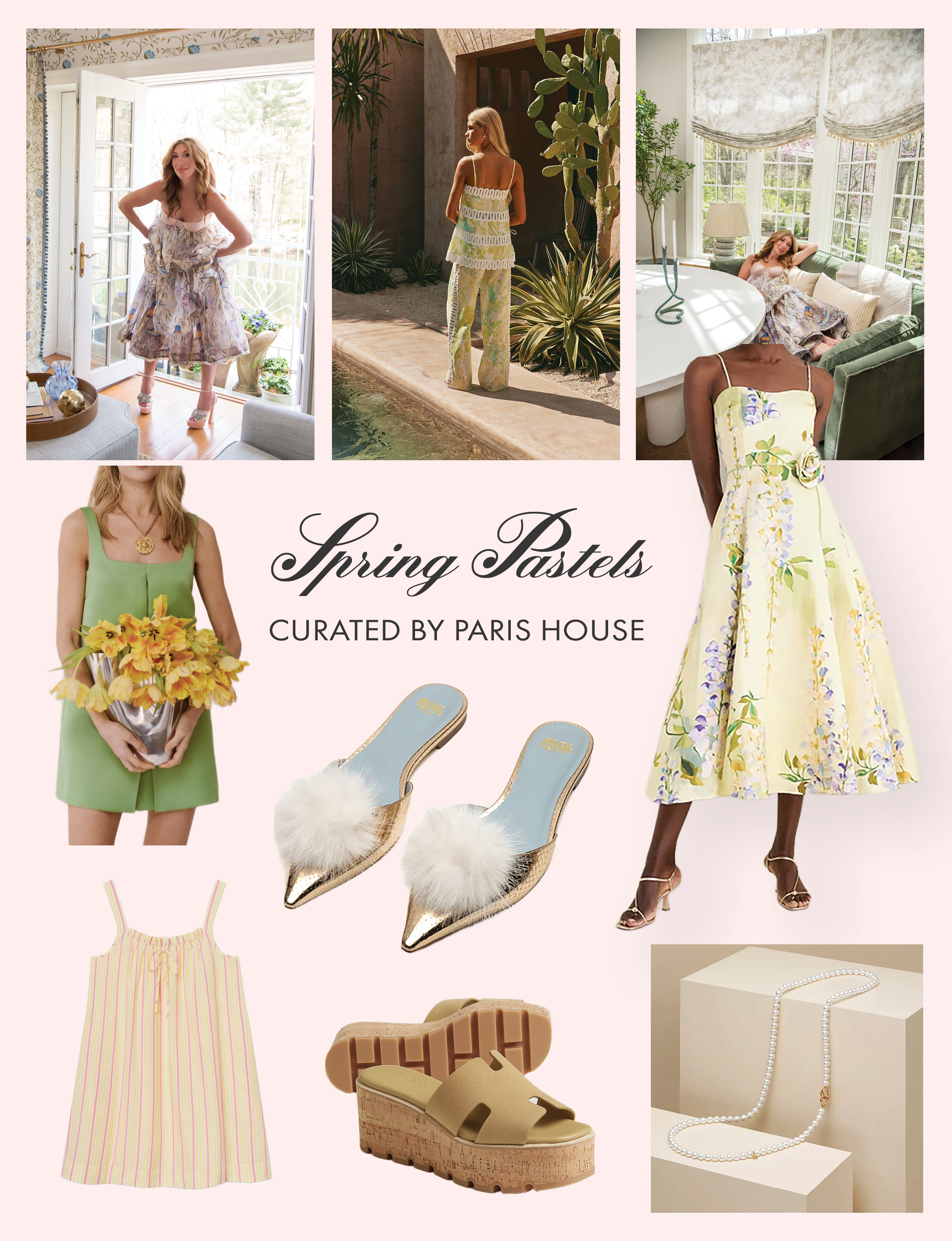 Spring Pastels clothing and accessories spring fashion styles, curated by Paris House