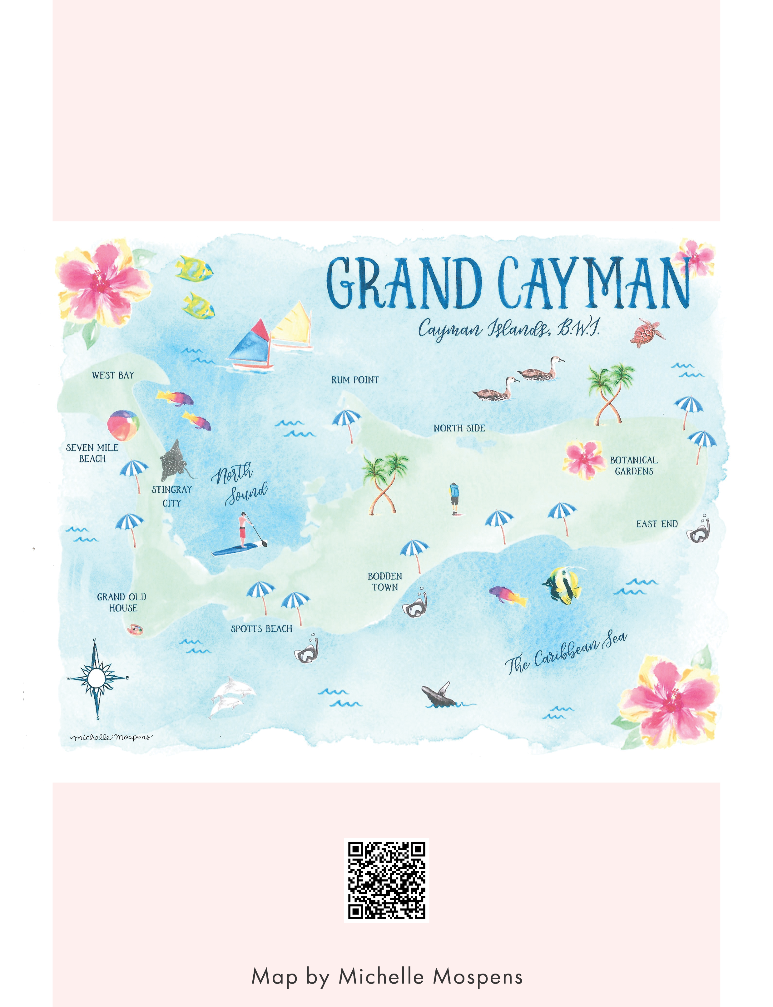 Grand Cayman Map by Michelle Mospens