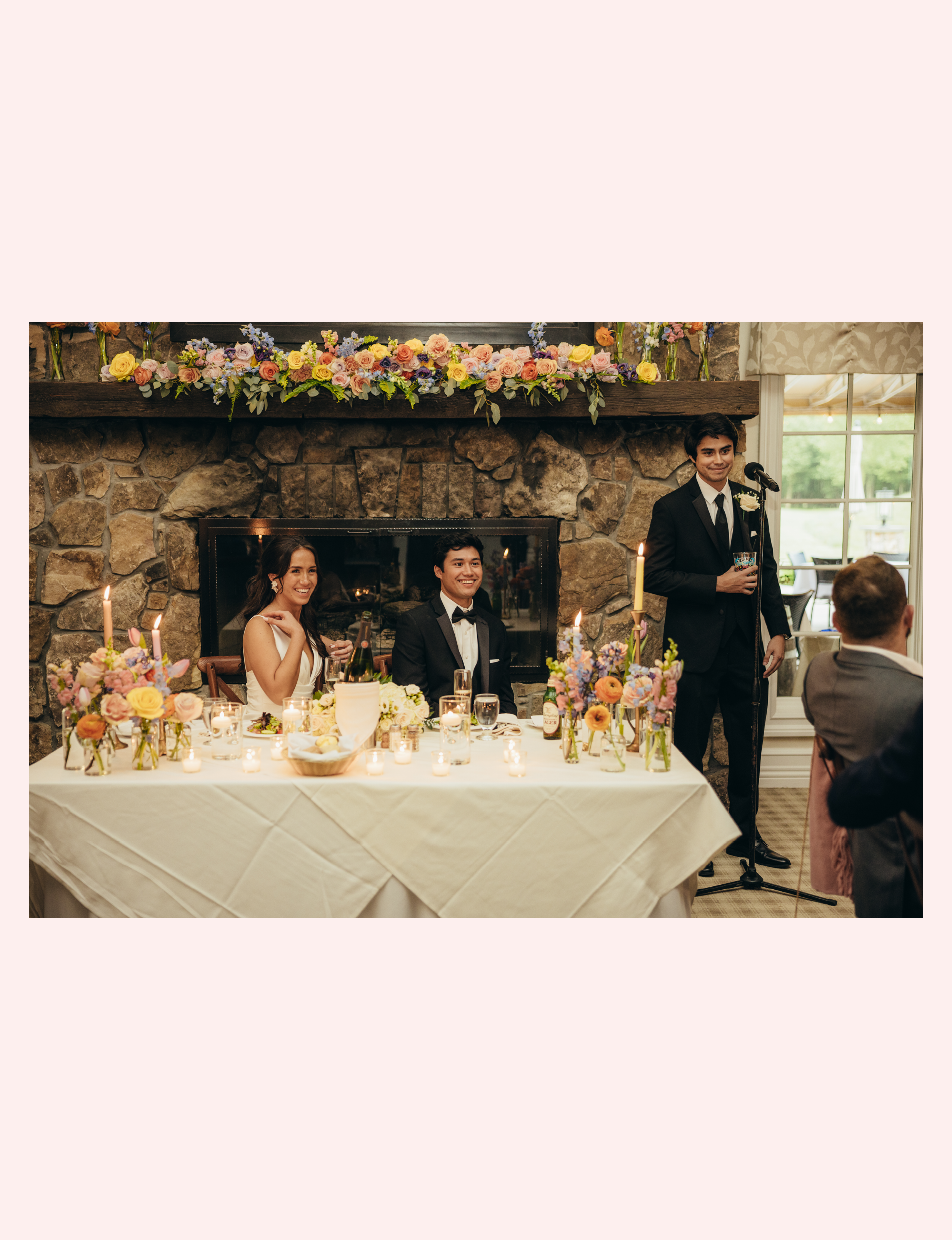 wedding flowers and candles