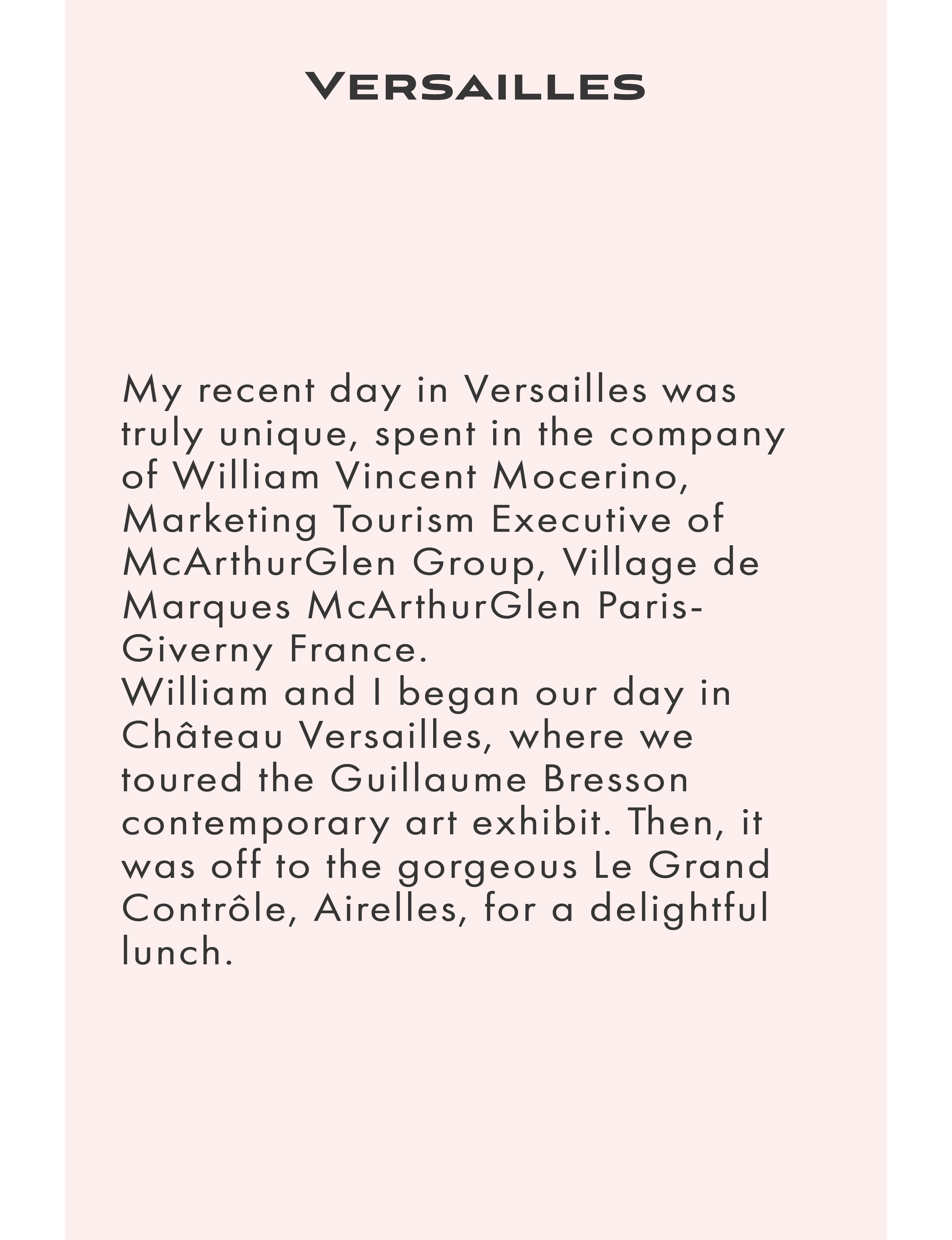 about visiting Versailles