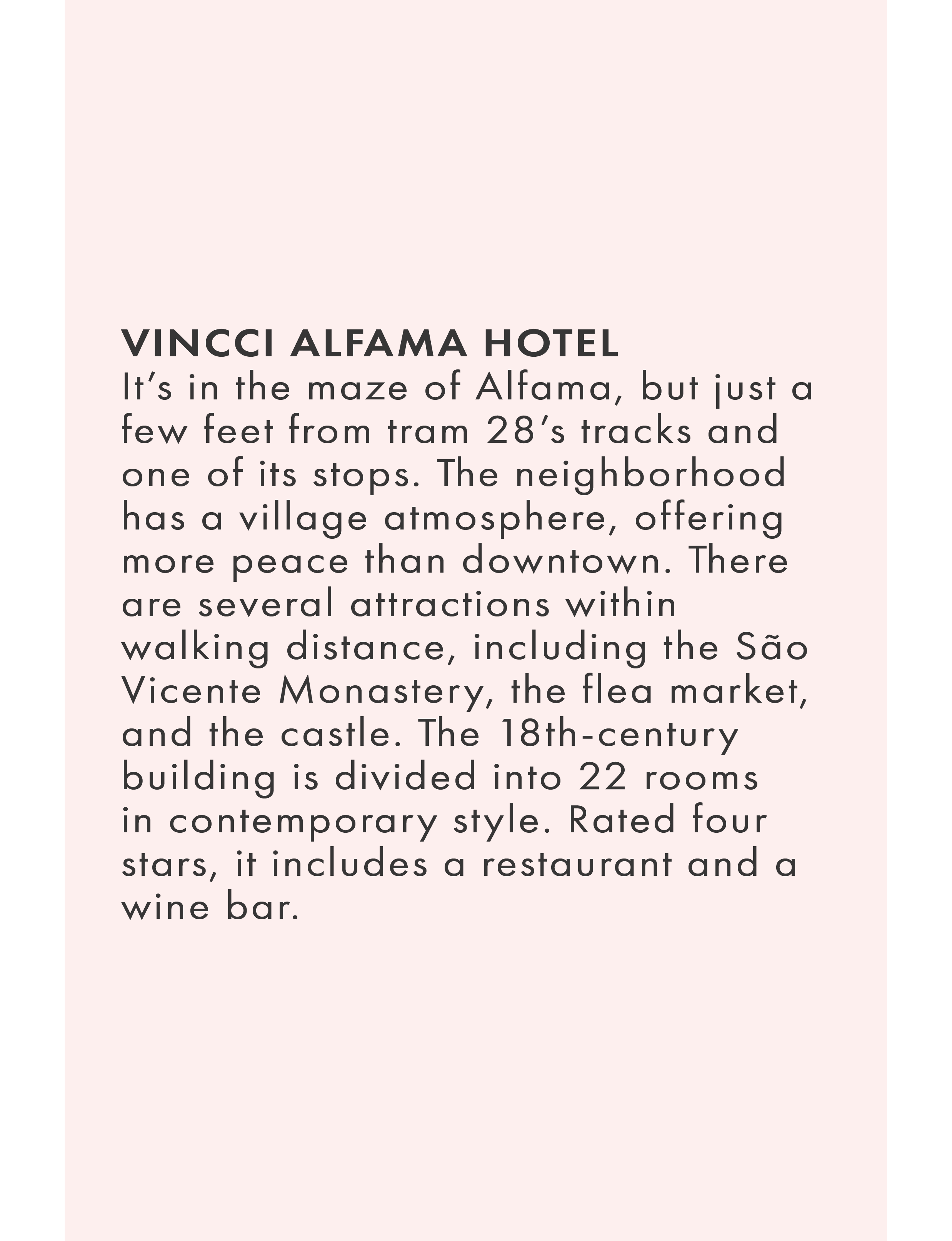 About Vincci Alfama Hotel in Lisbon Portugal