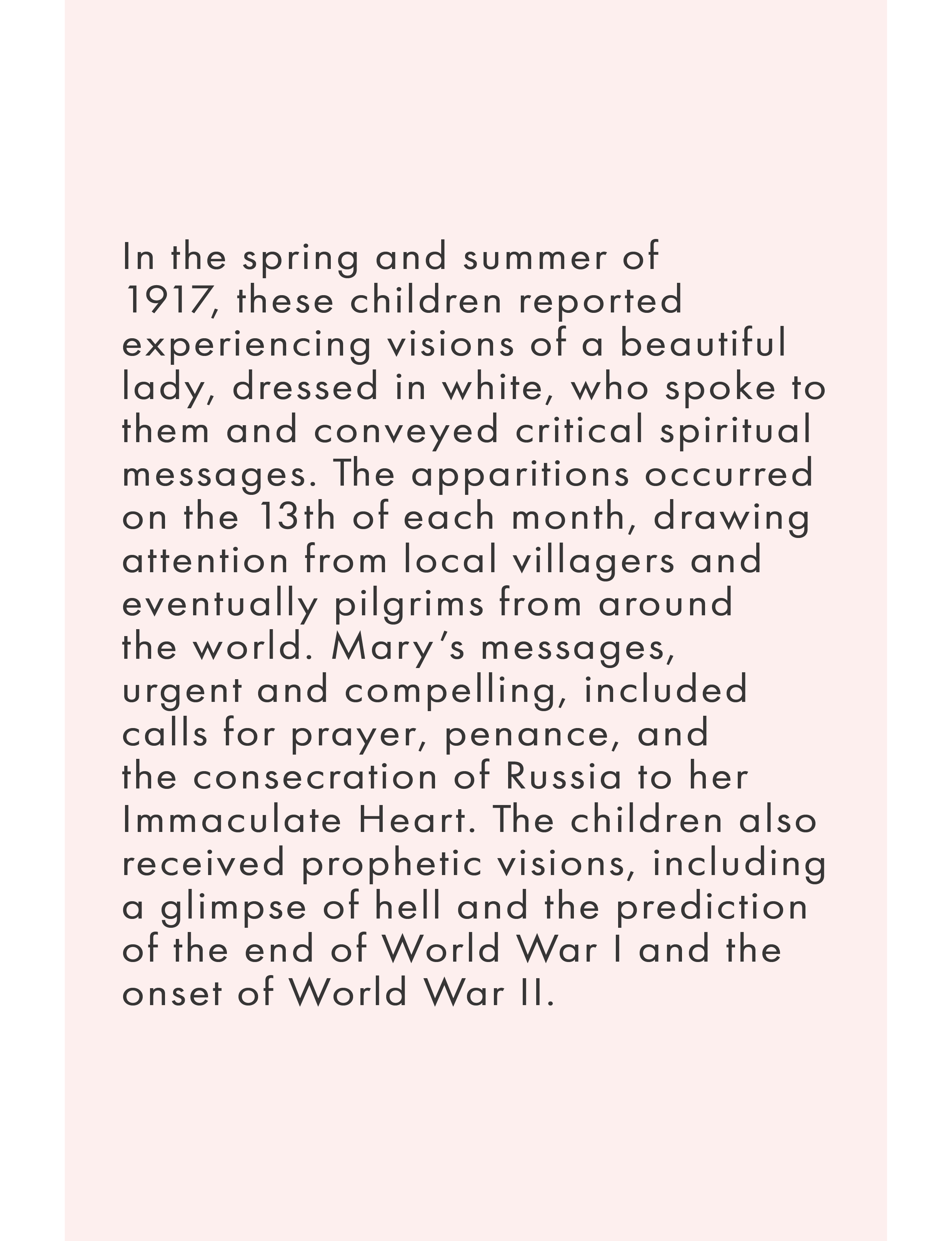 About the apparitions of Our Lady of Fatima