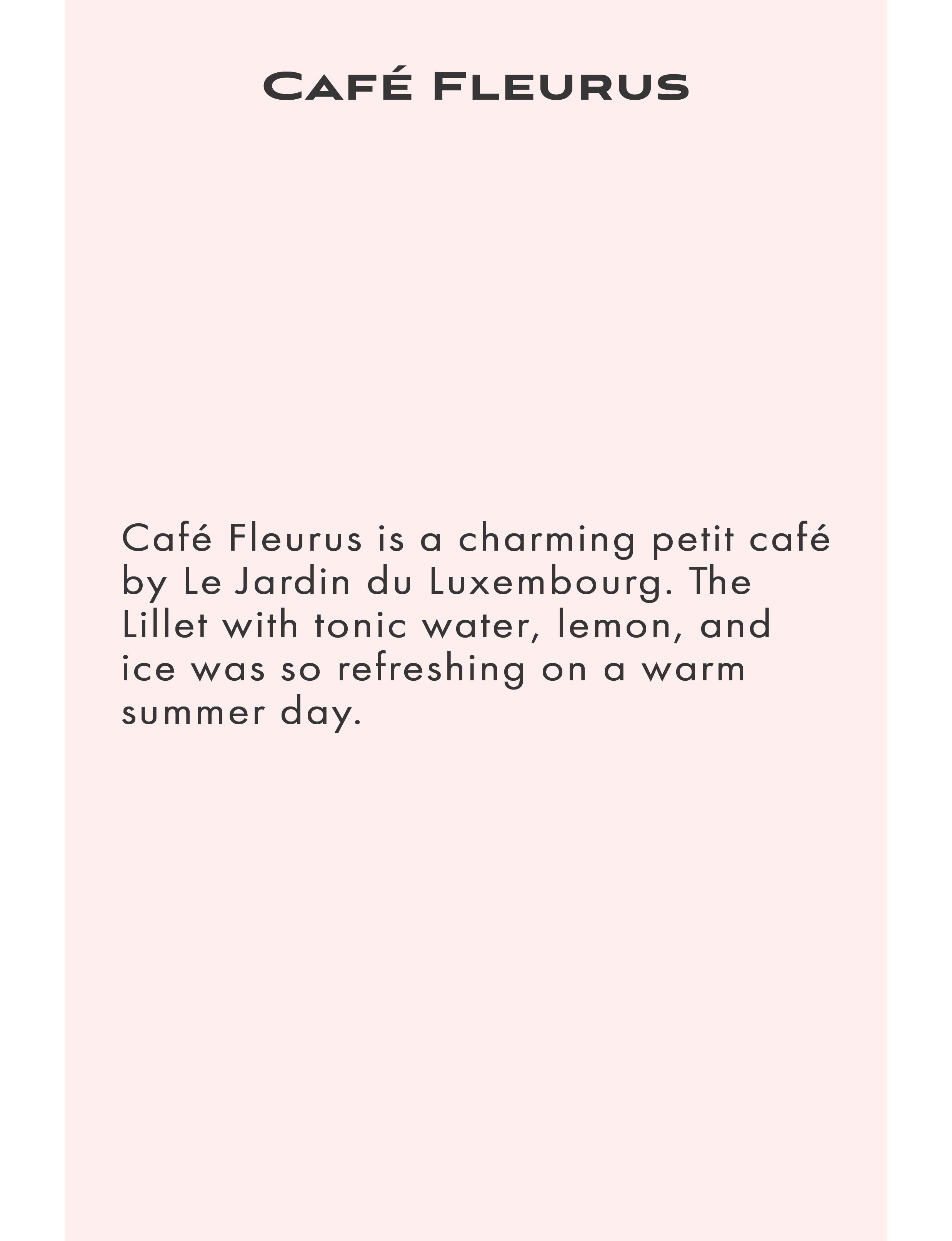 about Café Fleurus in Paris France