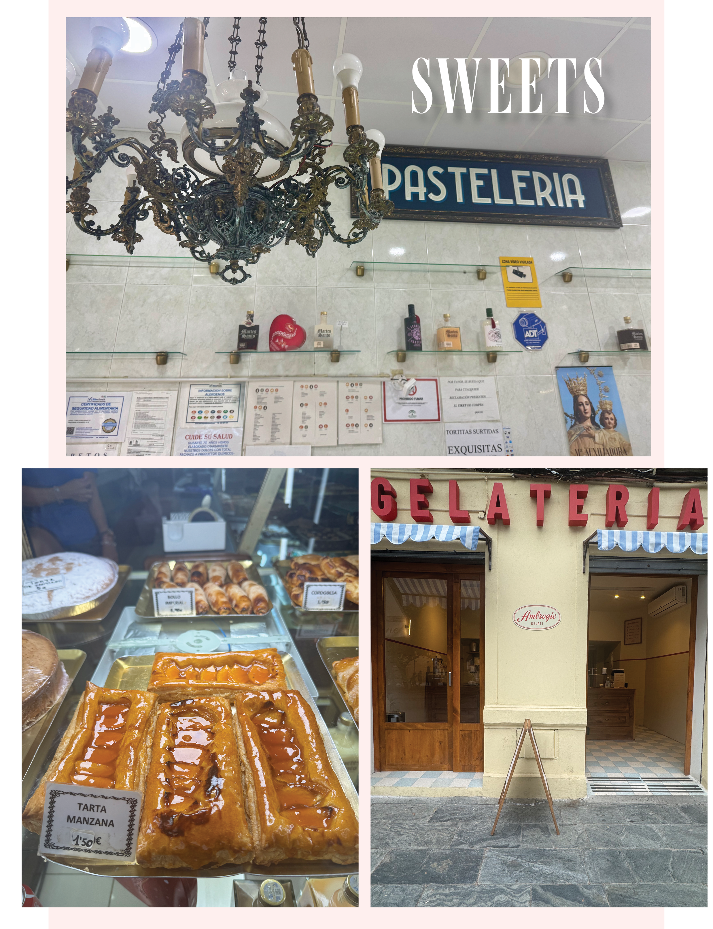 sweets pasteleria tarta manzana gerlateria in Malaga Spain
