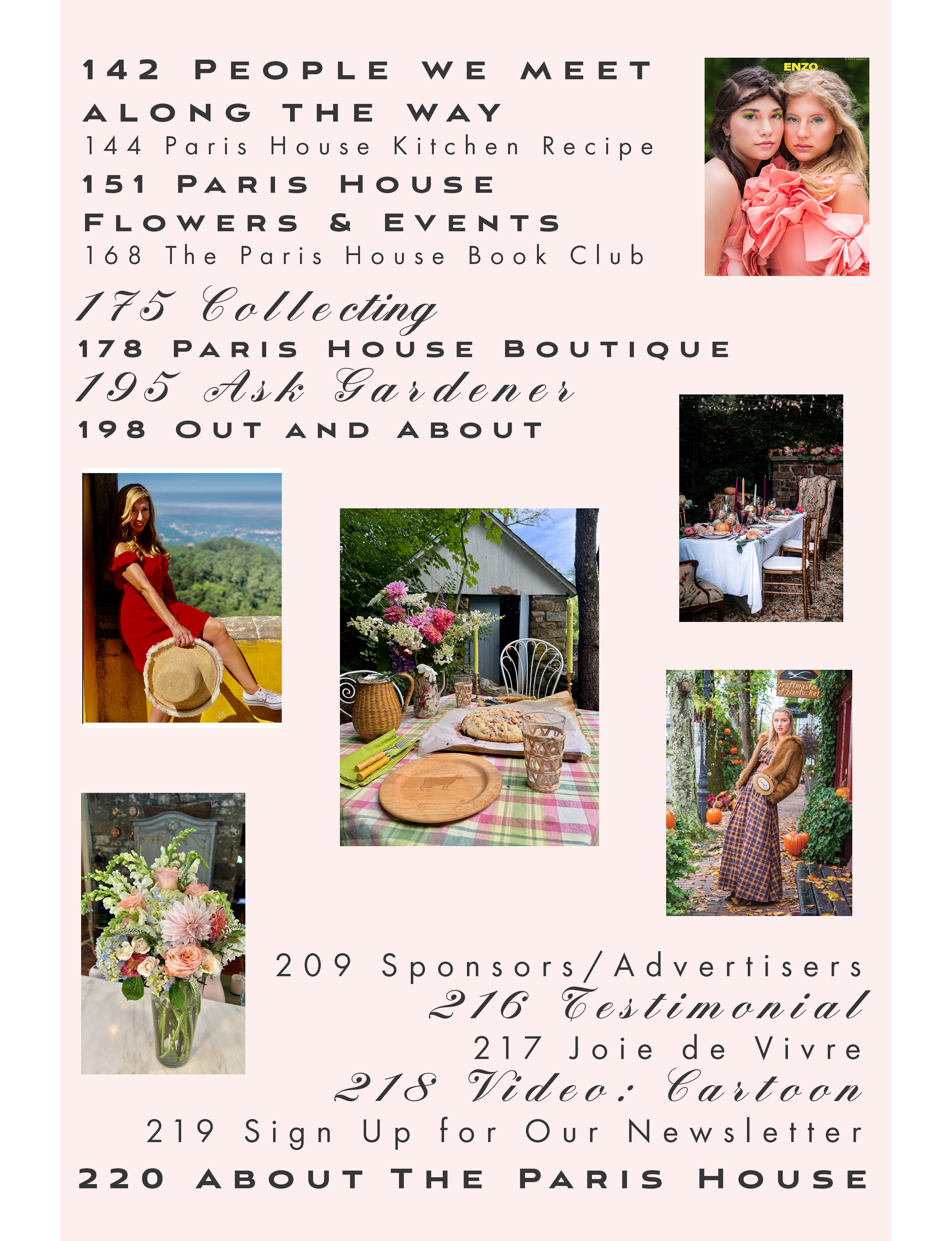 The Paris House Sunday Guides Fall 2025 magazine table of contents