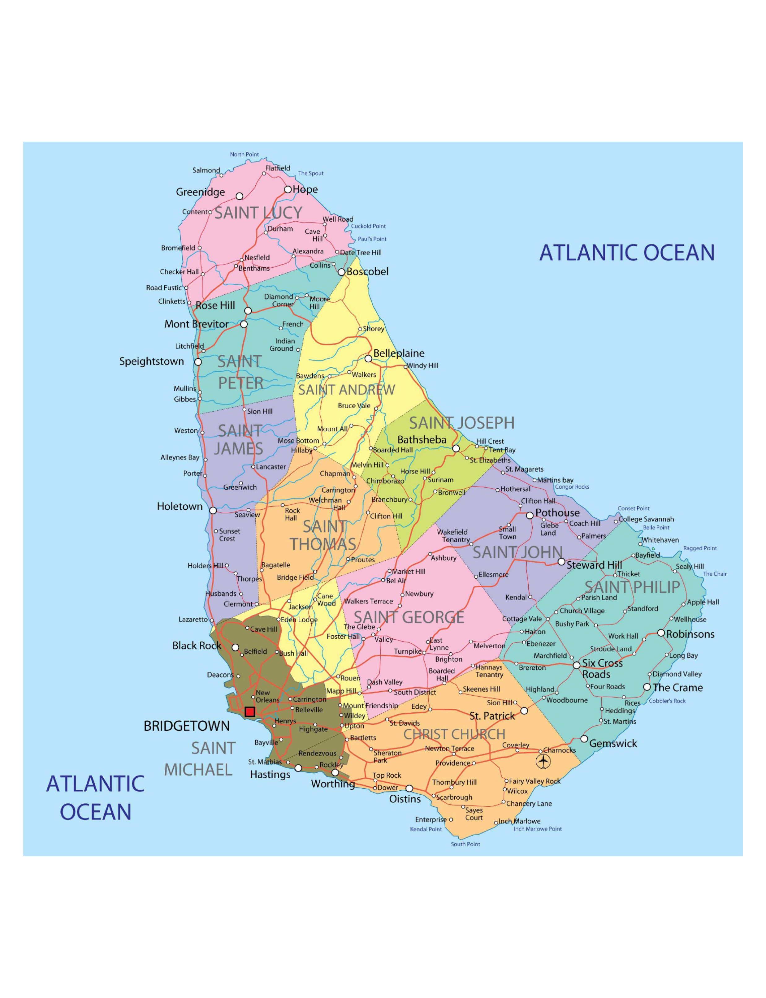 Map of Barbados