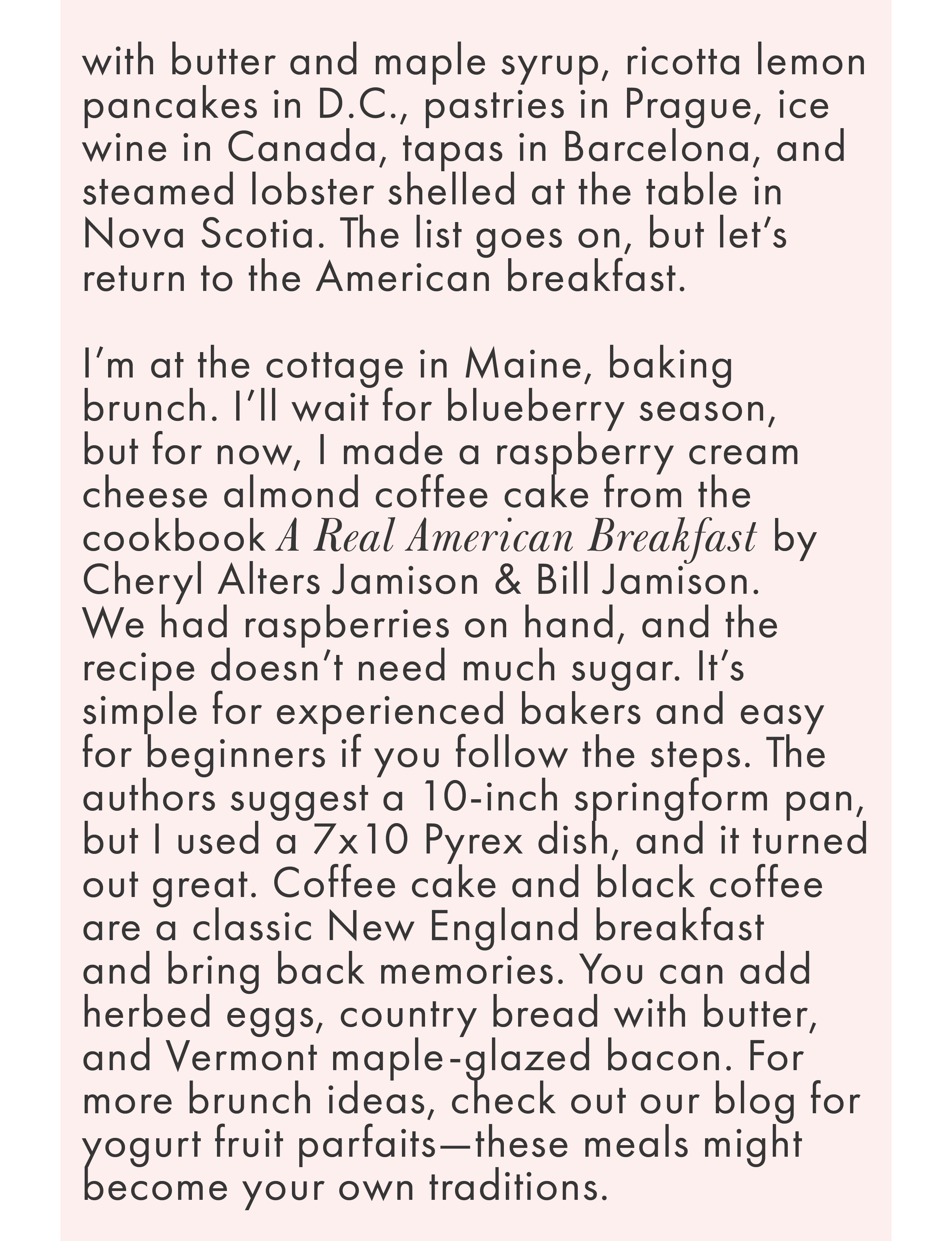 thoughts on a New England breakfast