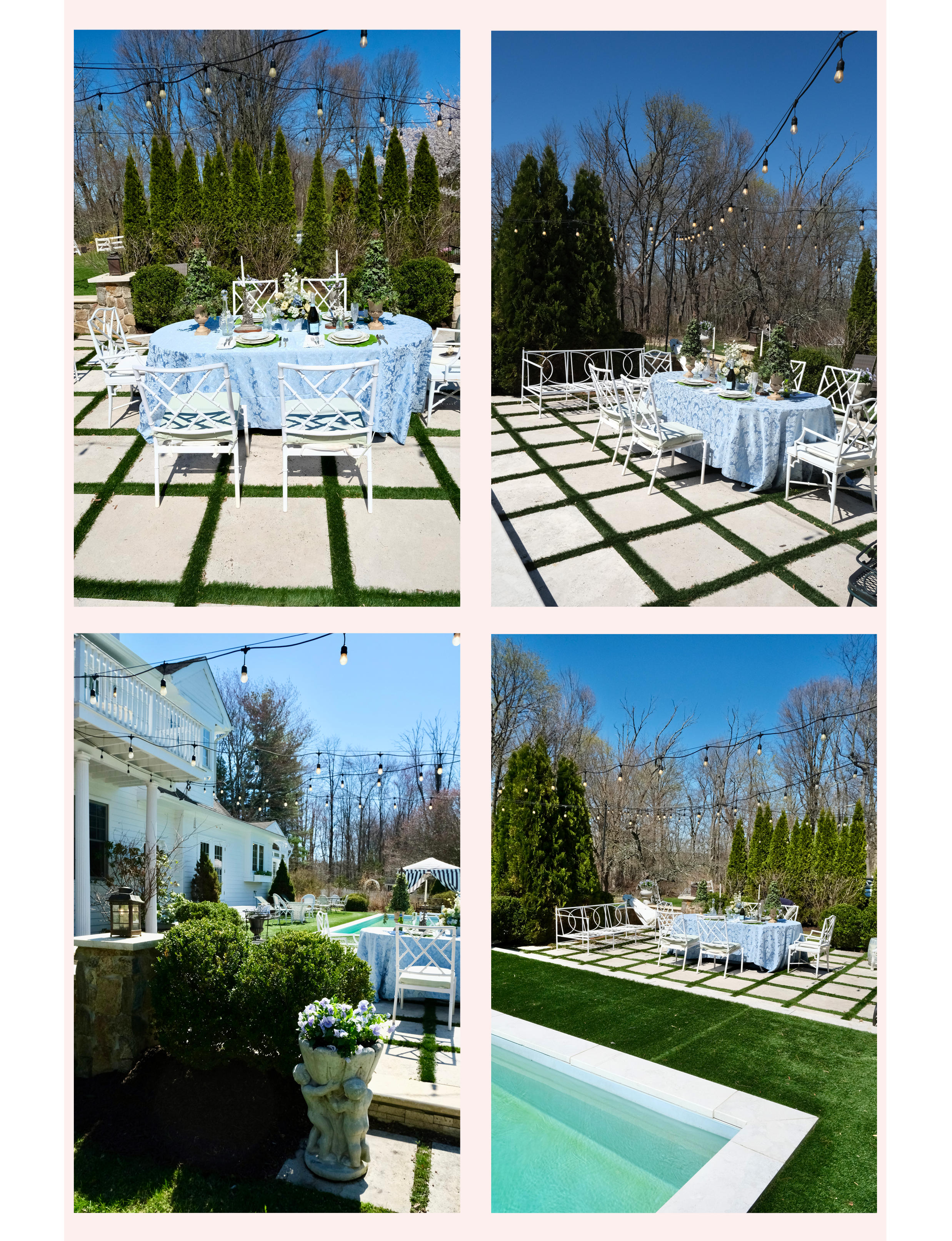Paris House styled 3 gorgeous tables with Ultimate Textiles tablecloths