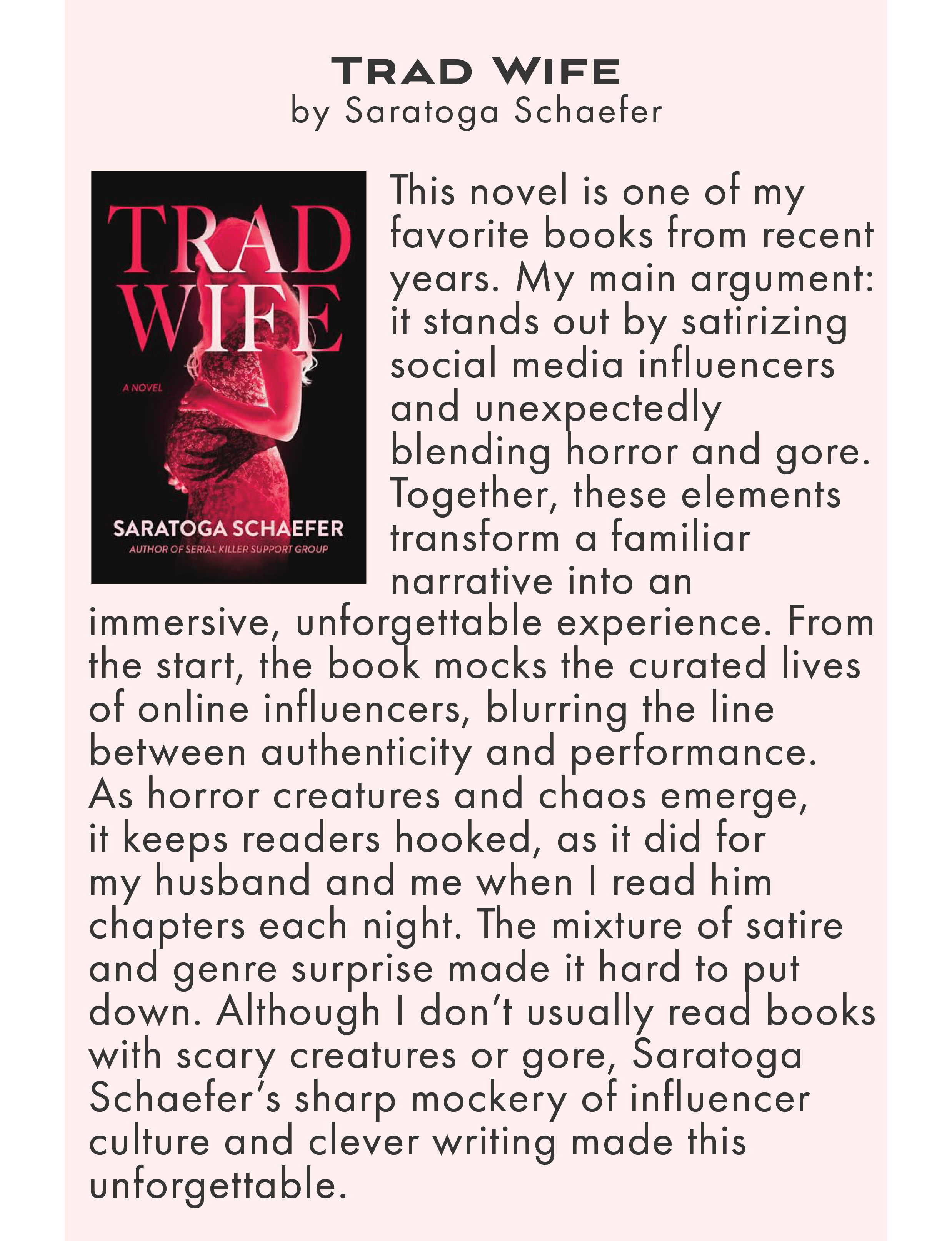 Trad Wife by Saratoga Schaefer
