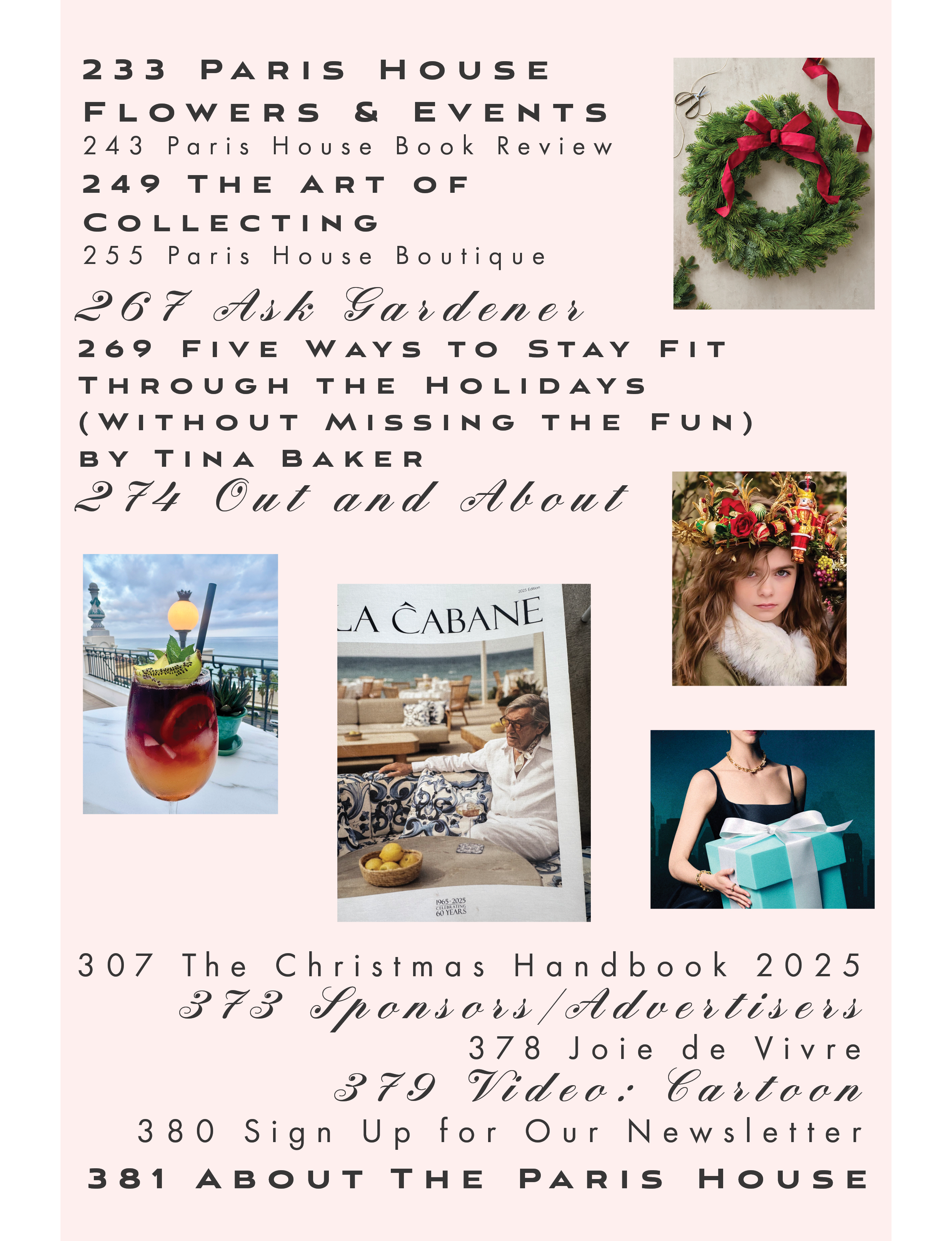 Sunday Guides by The Paris Table of Contents page 2