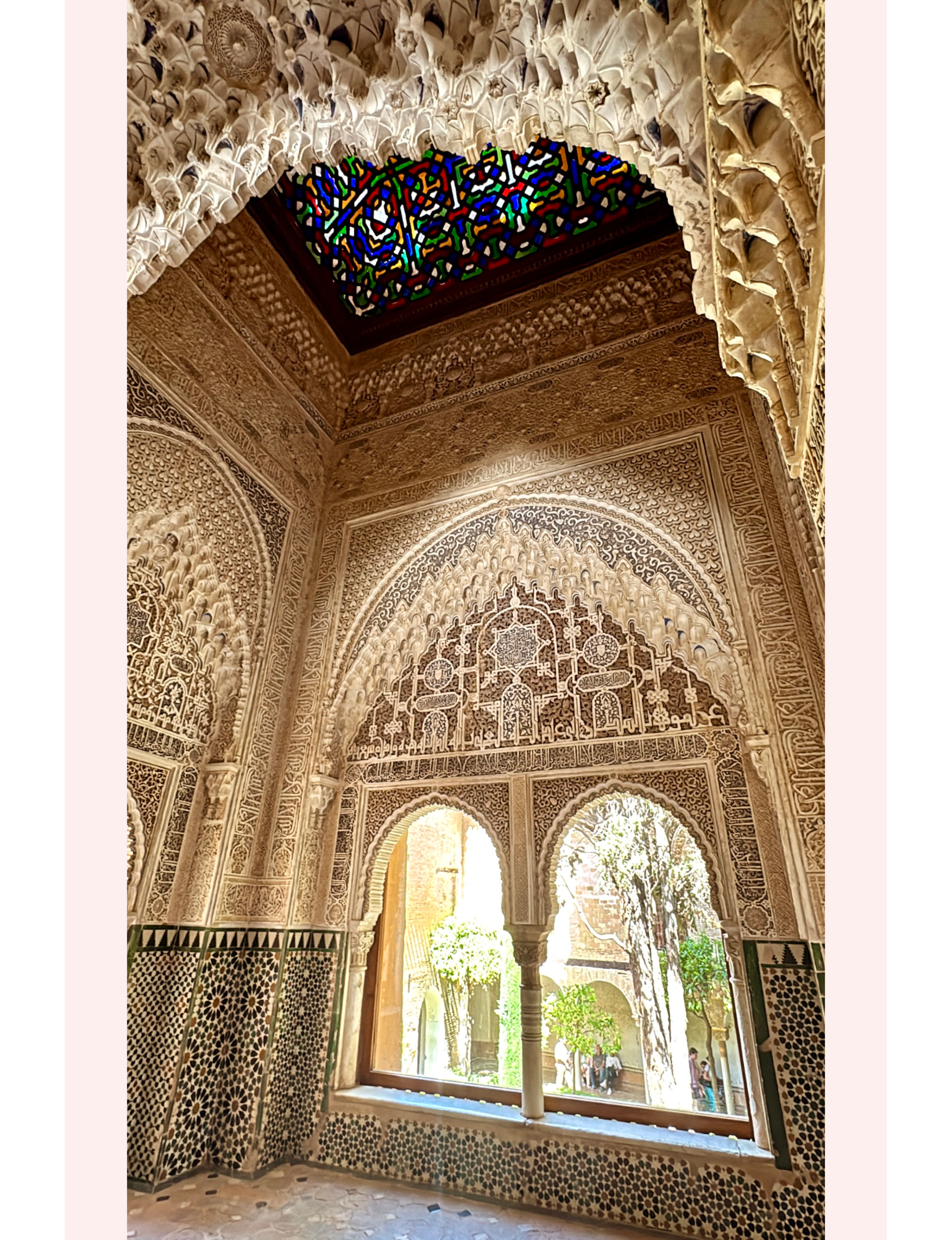 Ornate details architecture of the Alhambra in Granada Spain