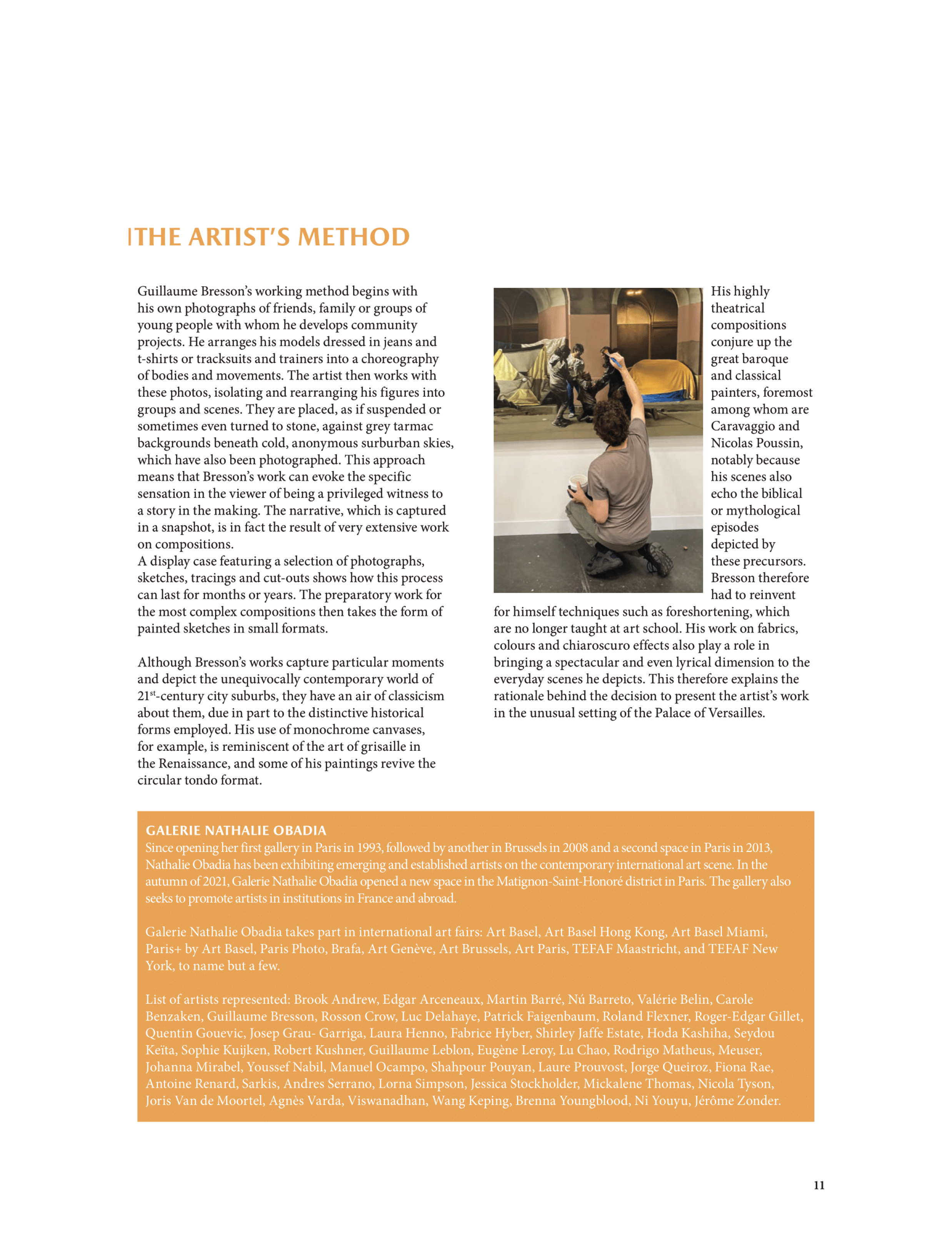 about contemporary painter Guillaume Bresson
