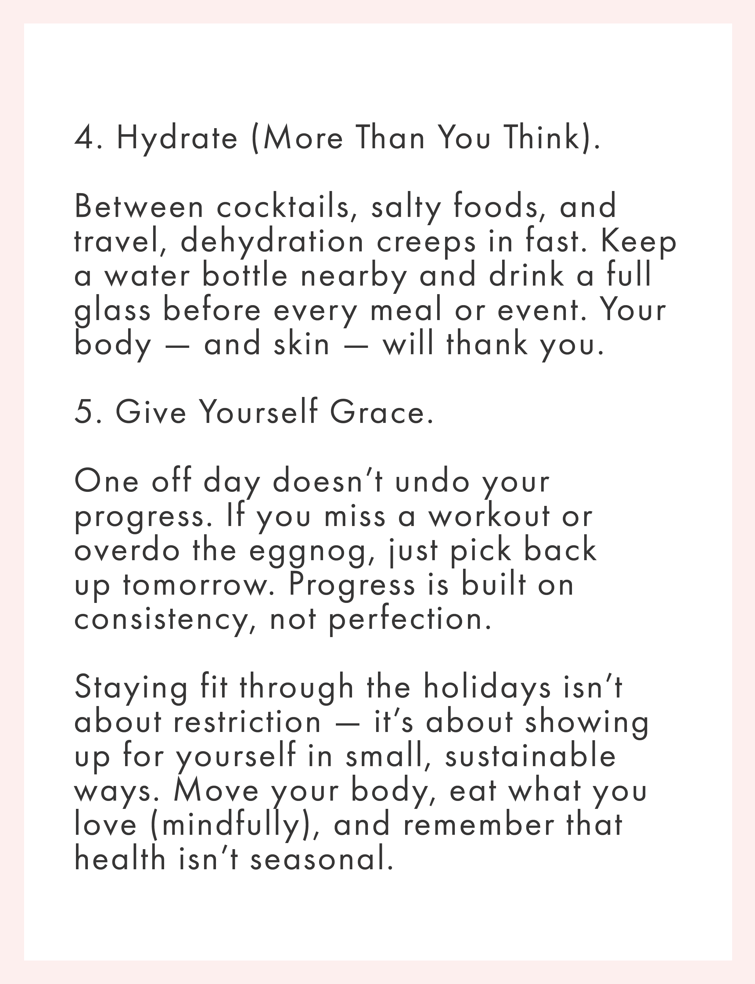 winter fitness tips include stay hydrated and rest