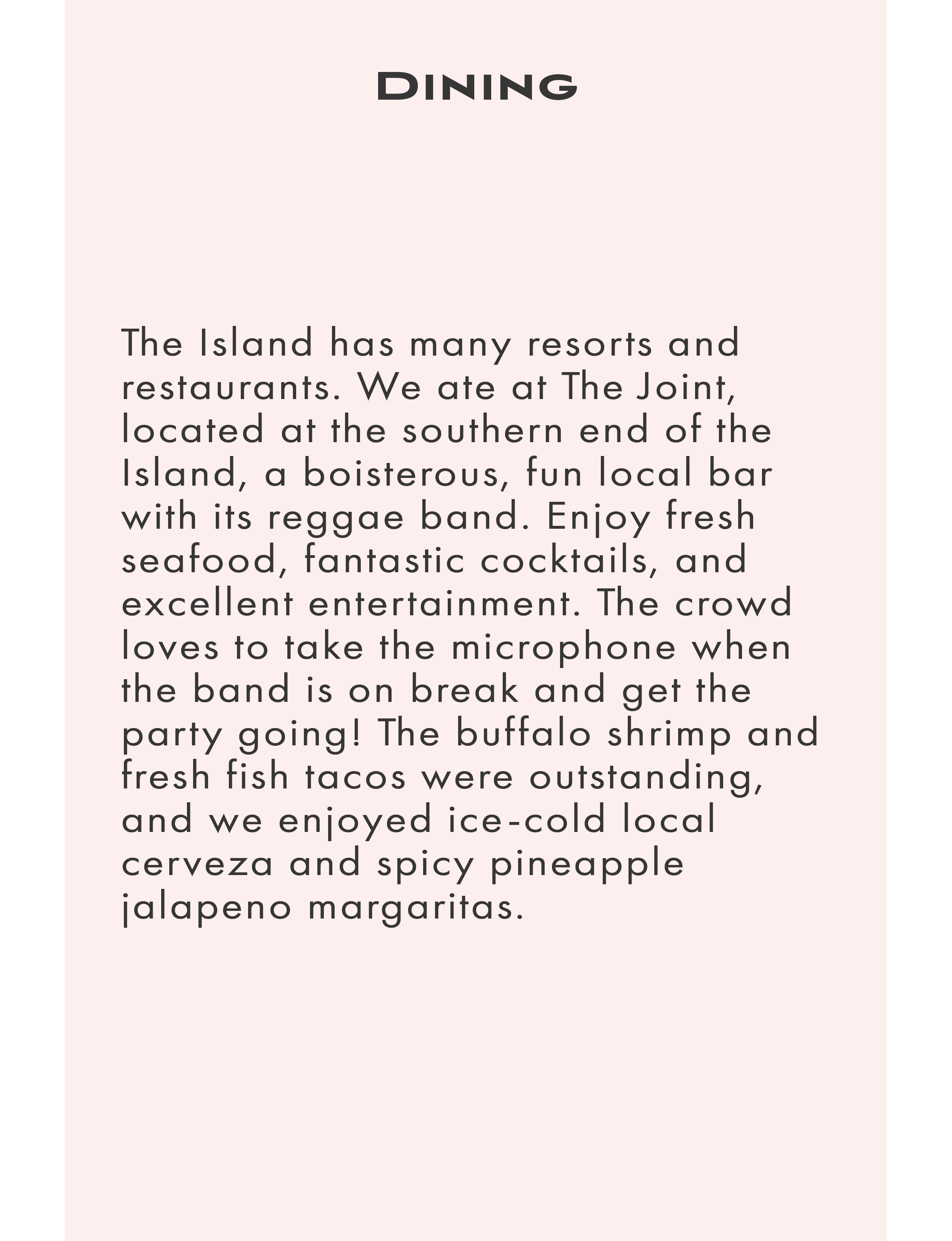 About dining at The Joint restaurant in Isla Mujeres Mexico