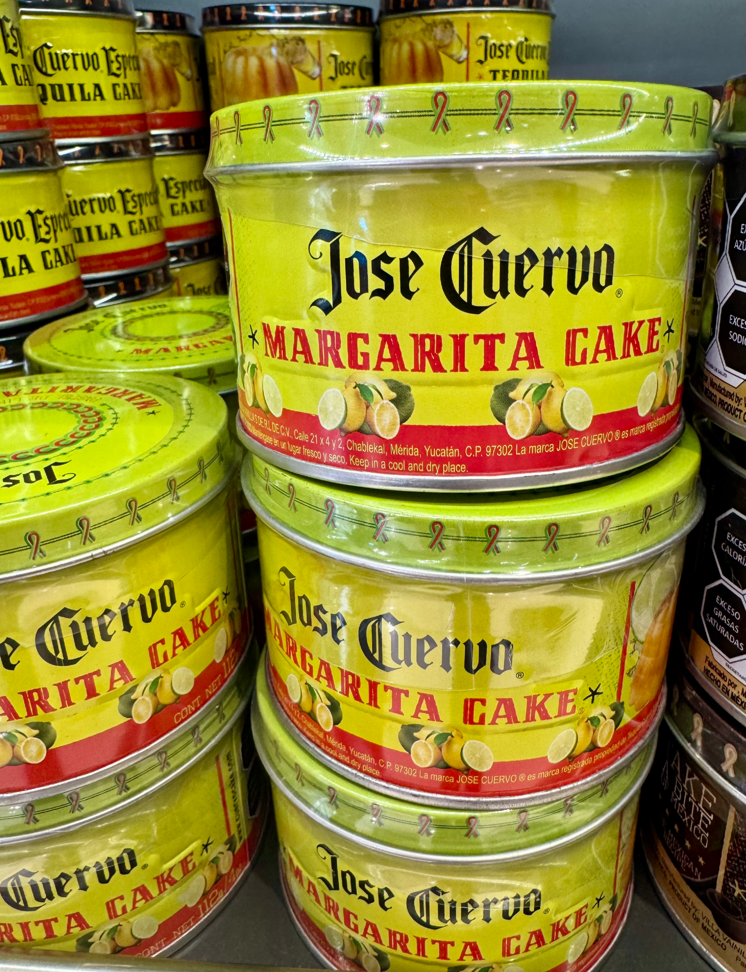 stacked Jose Cuervo Margarita Cake containers