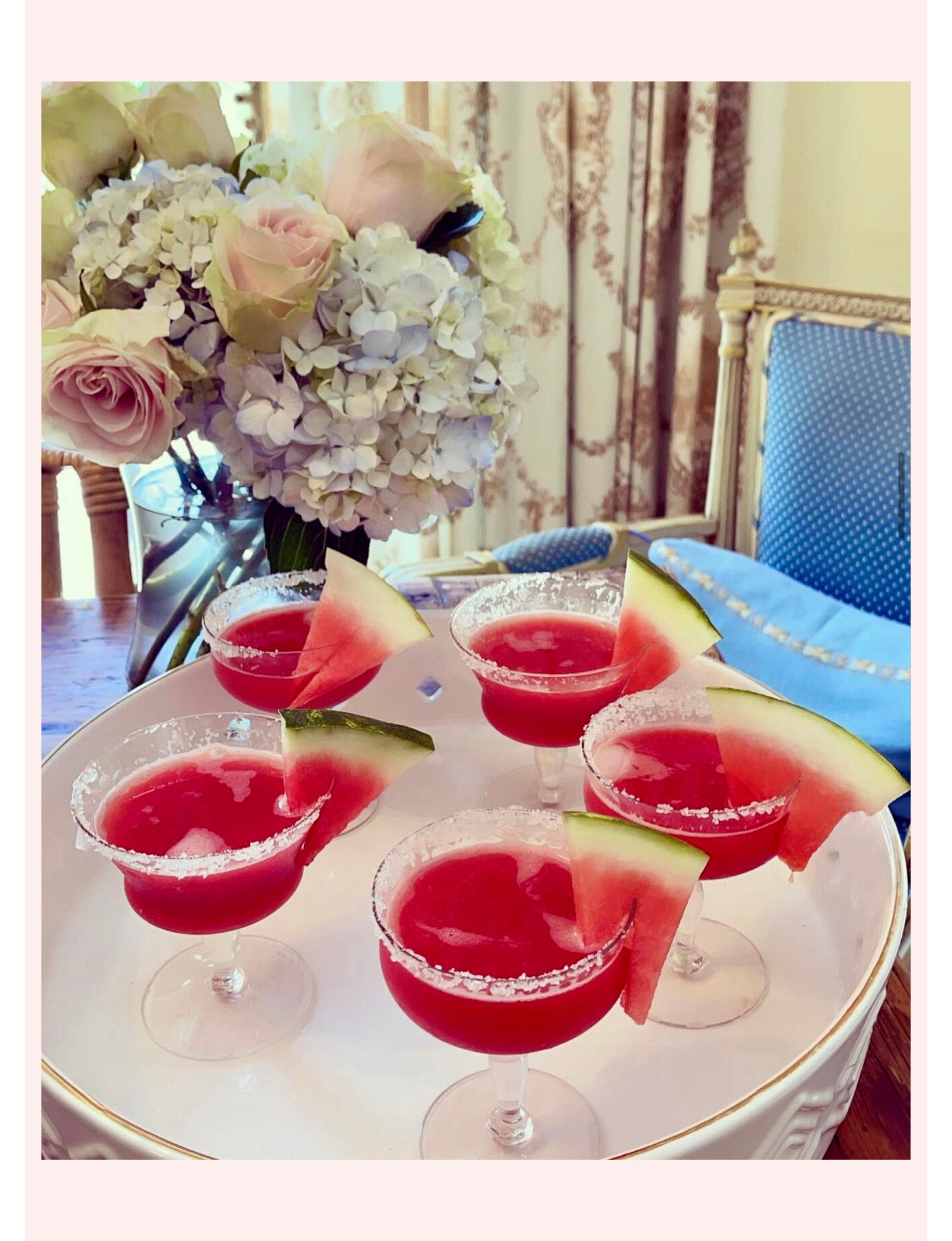 Fresh watermelon margarita or martini