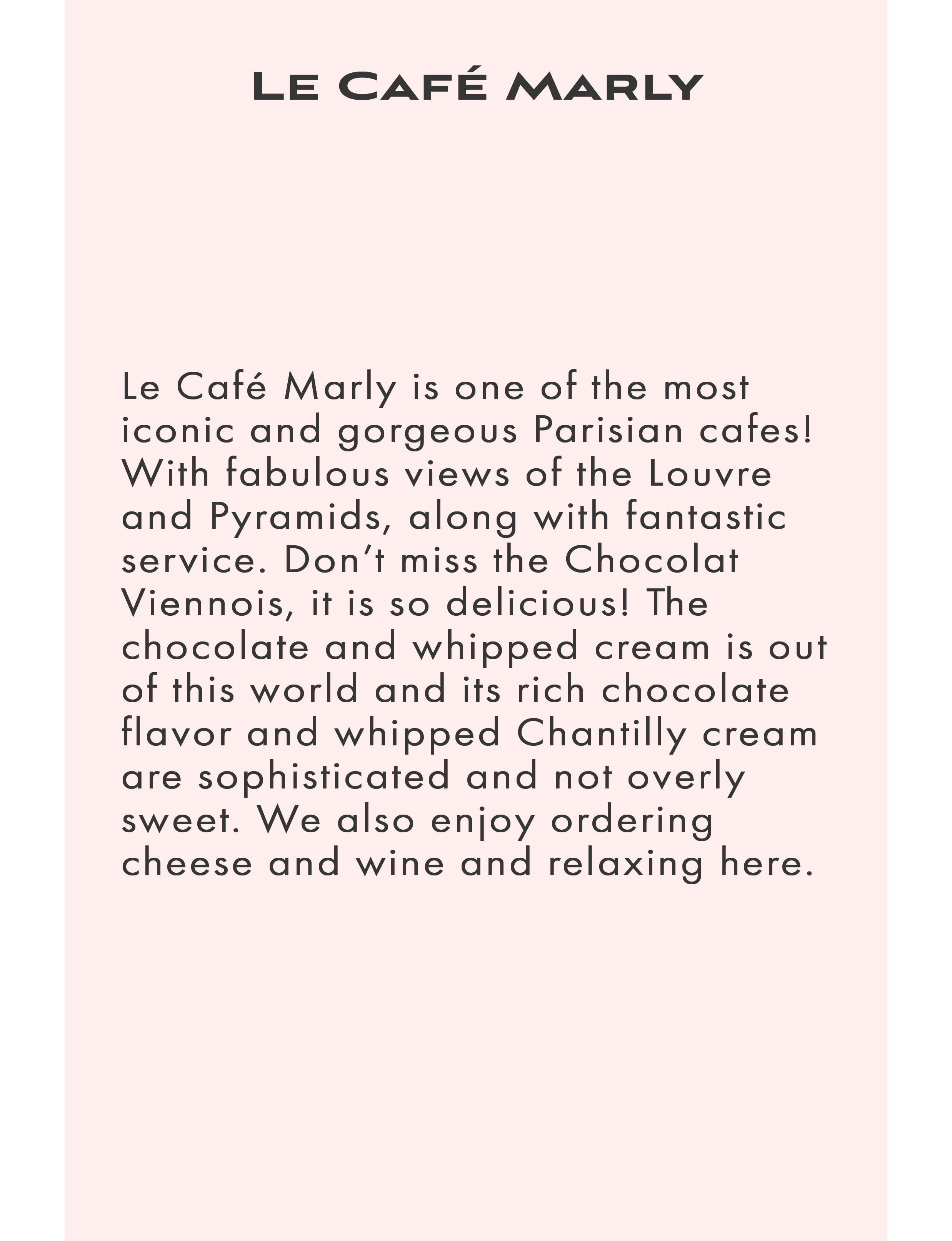 about Le Café Marly in Paris France