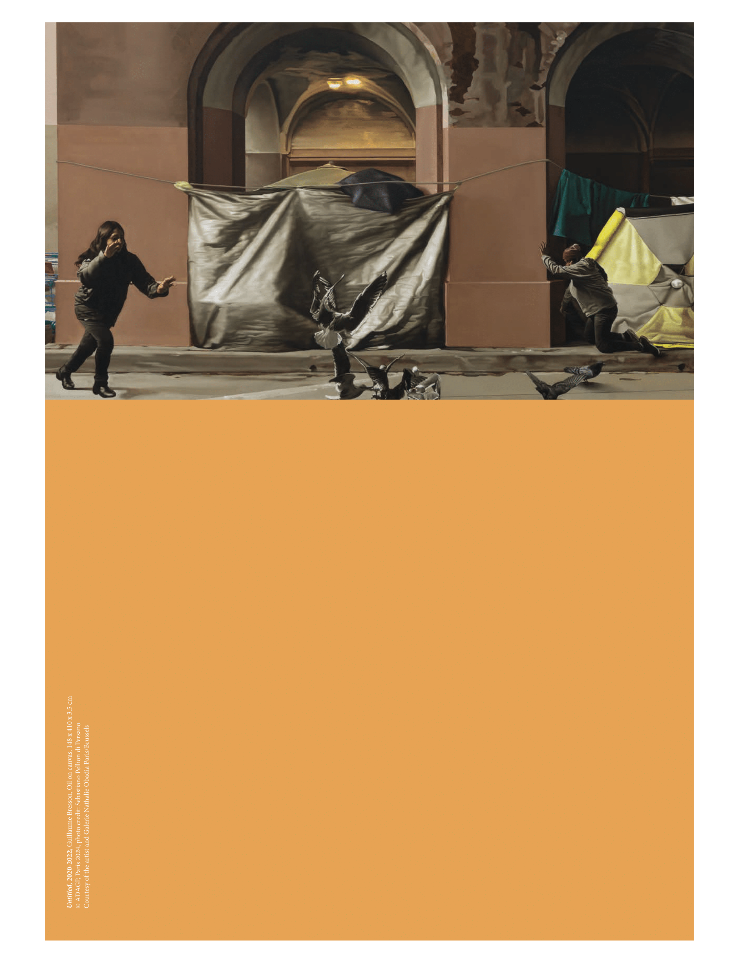untitled 2020–2022 oil-on-canvas painting by French contemporary artist Guillaume Bresson, known for his monumental, highly choreographed figurative scenes that adapt Renaissance composition principles to contemporary urban environments