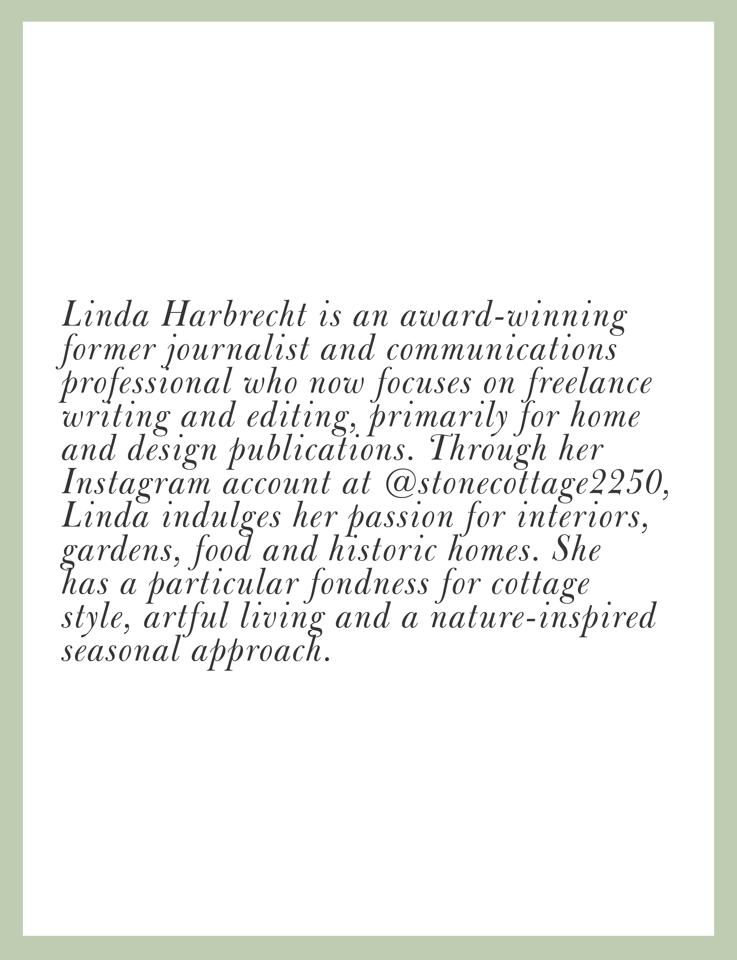 Linda Harbrecht is an award-winning former journalist and communications professional who now focuses on freelance writing and editing