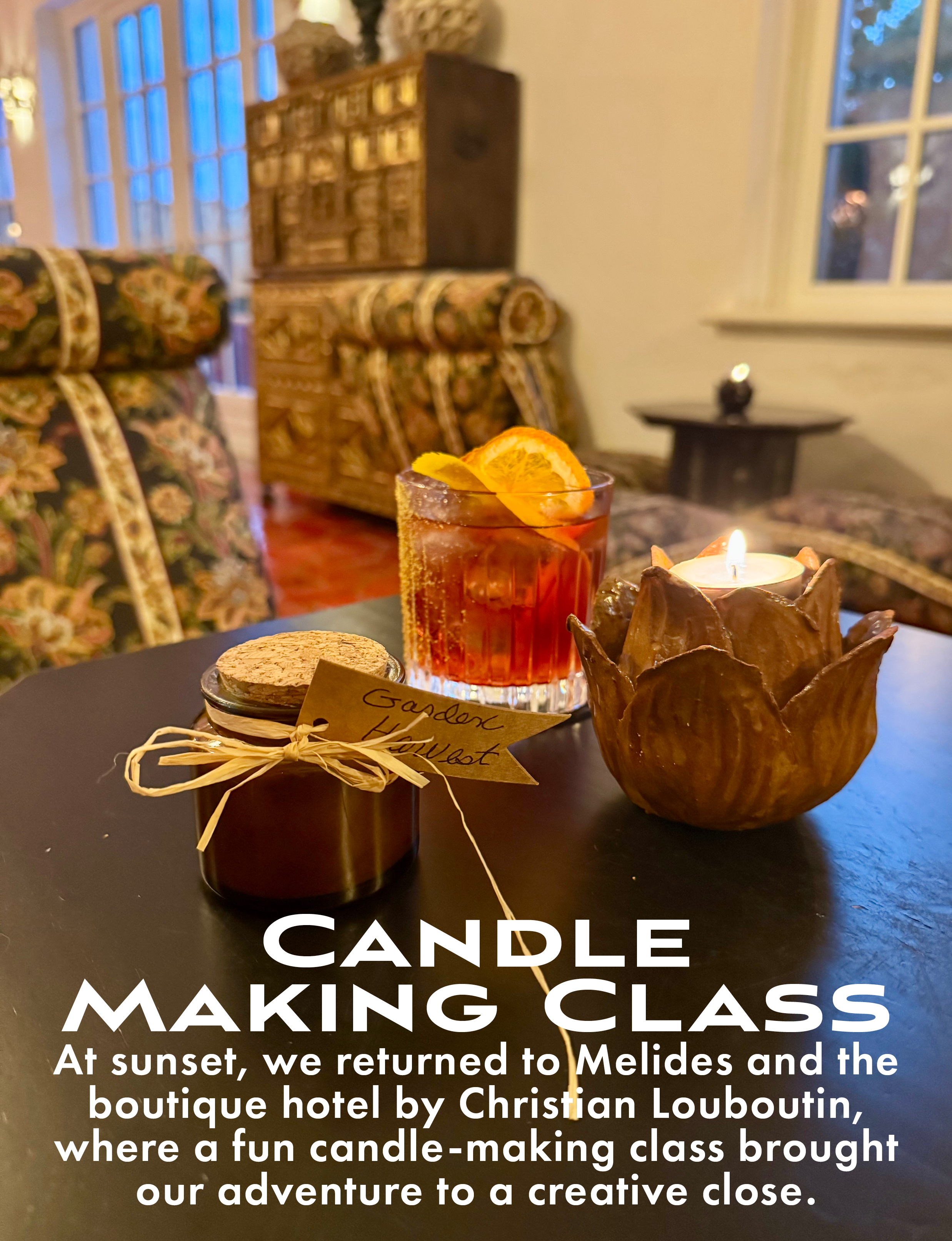 candle making class at Hotel Vermelho in Melides Portugal