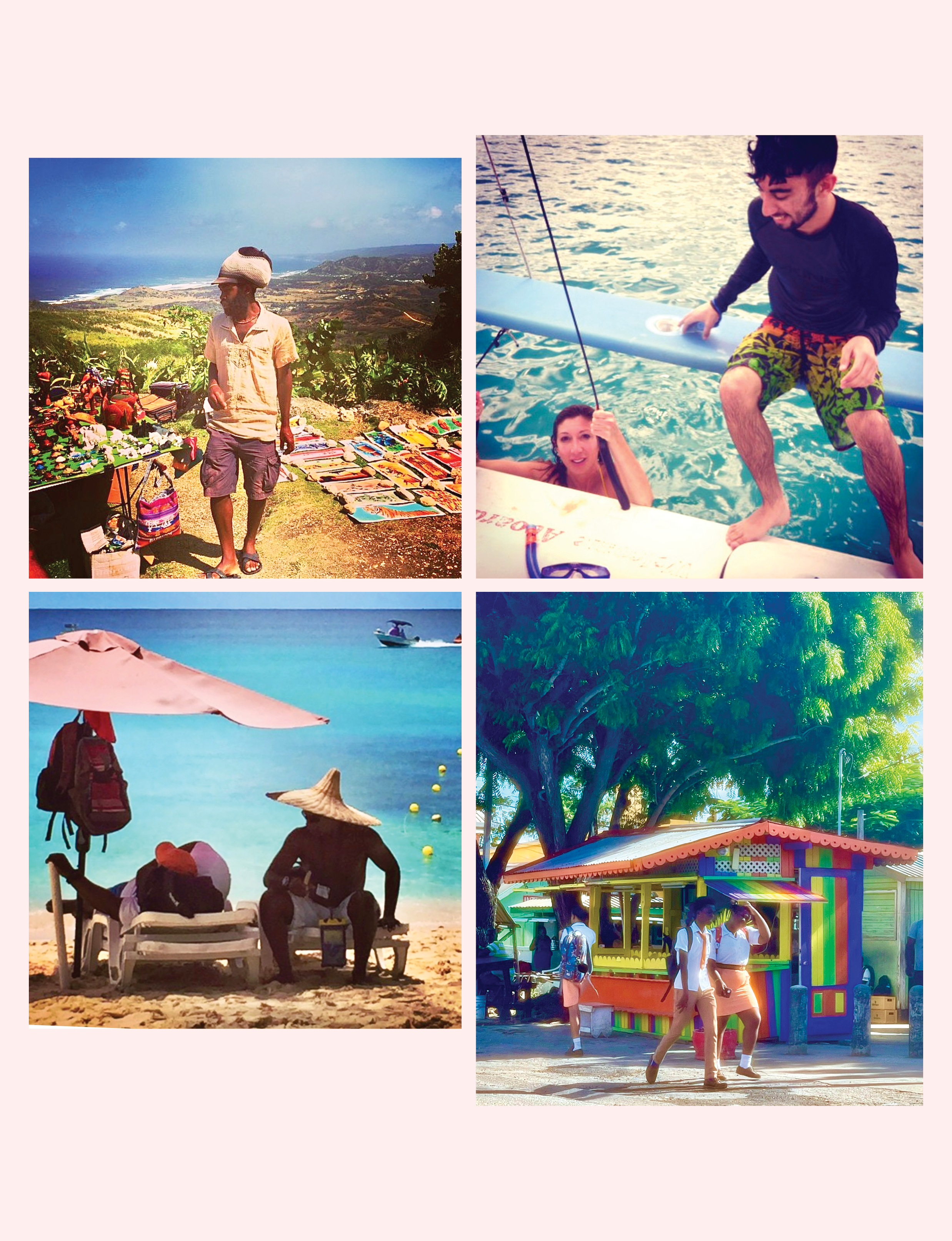 collage of family activities in Barbados