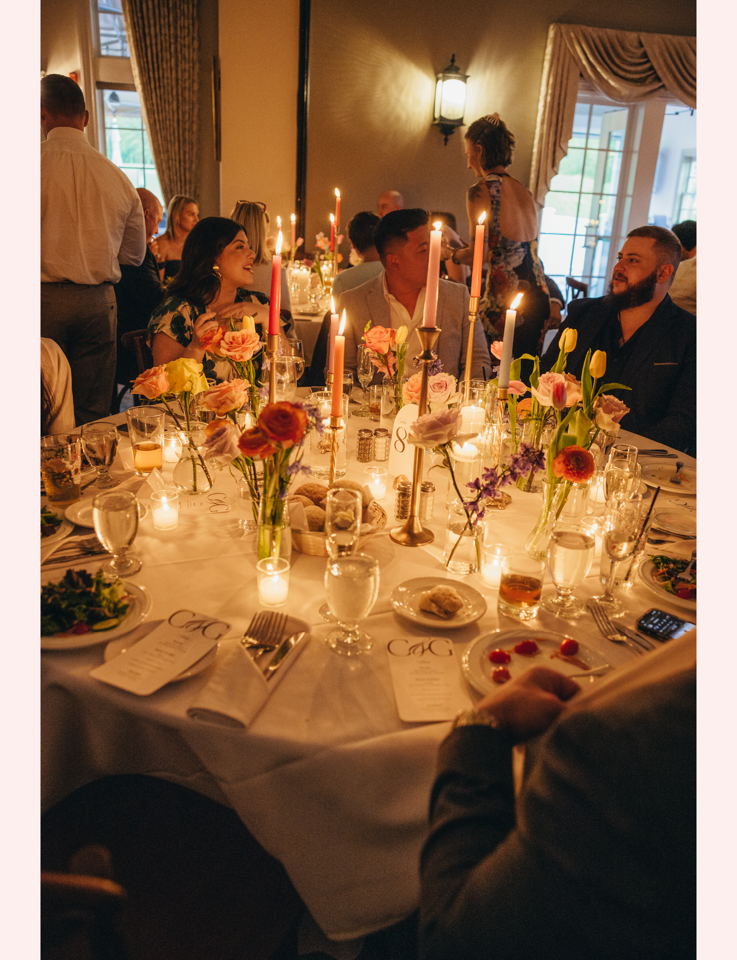 wedding flowers and candles