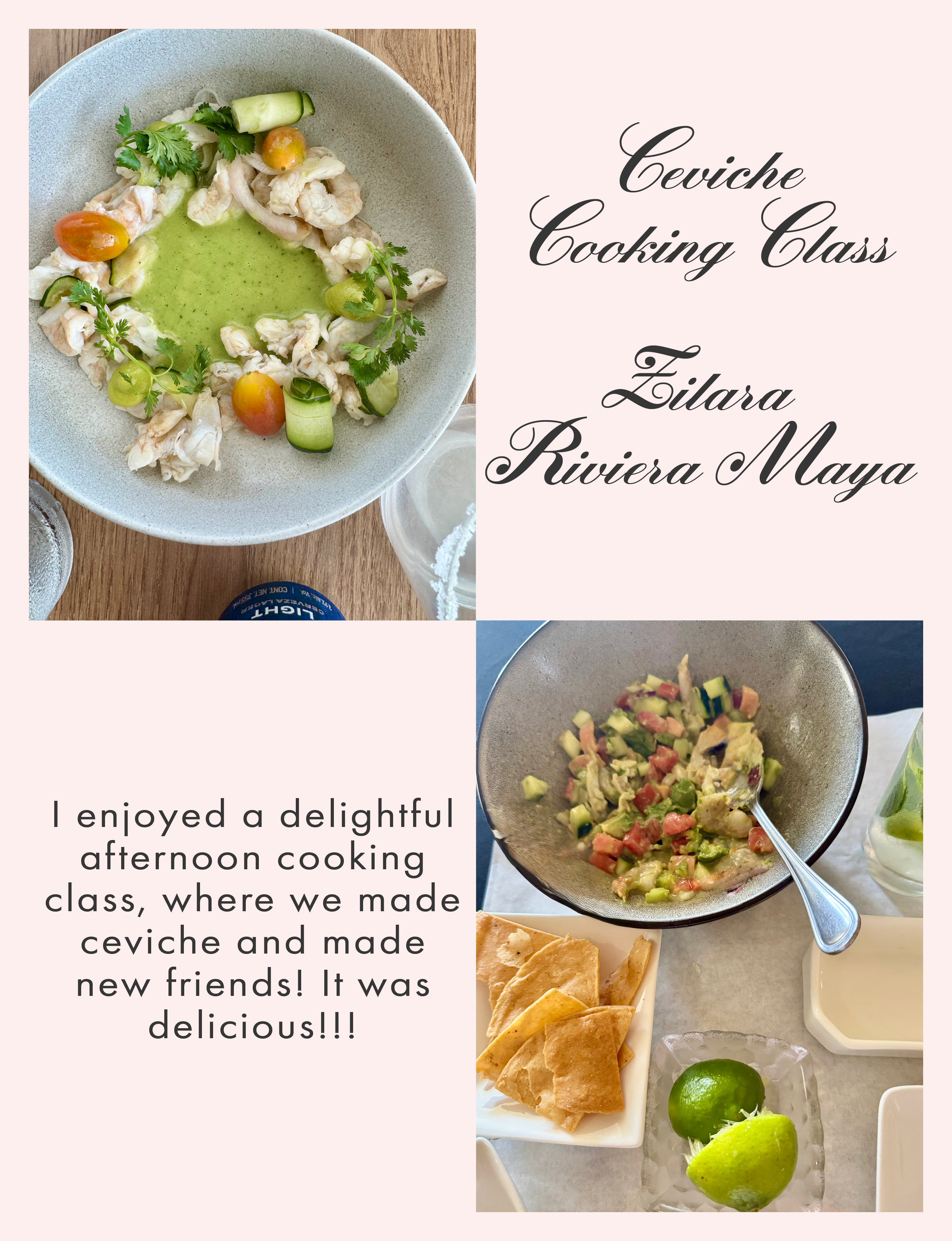 Ceviche cooking class at Zilara Riviera Maya