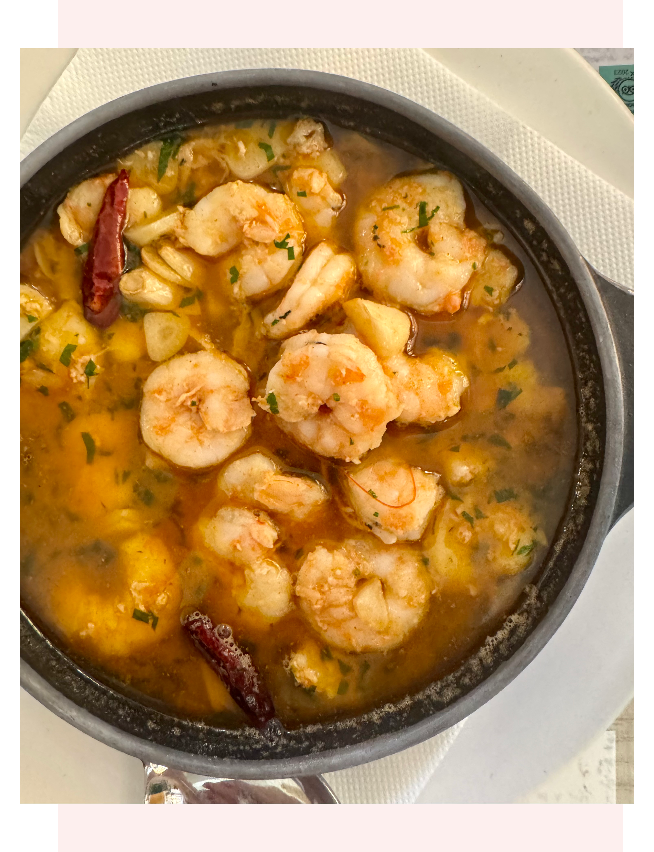 Seafood at Restaurant Jardines Alberto in Granada Spain