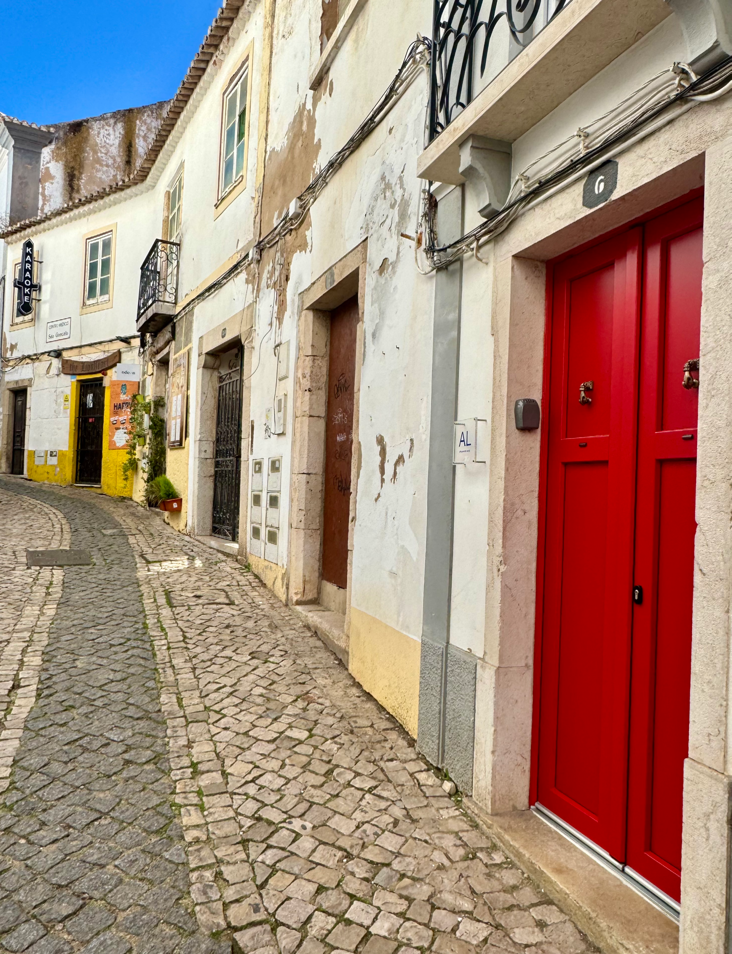 cobblestone streets Lagos Portugal