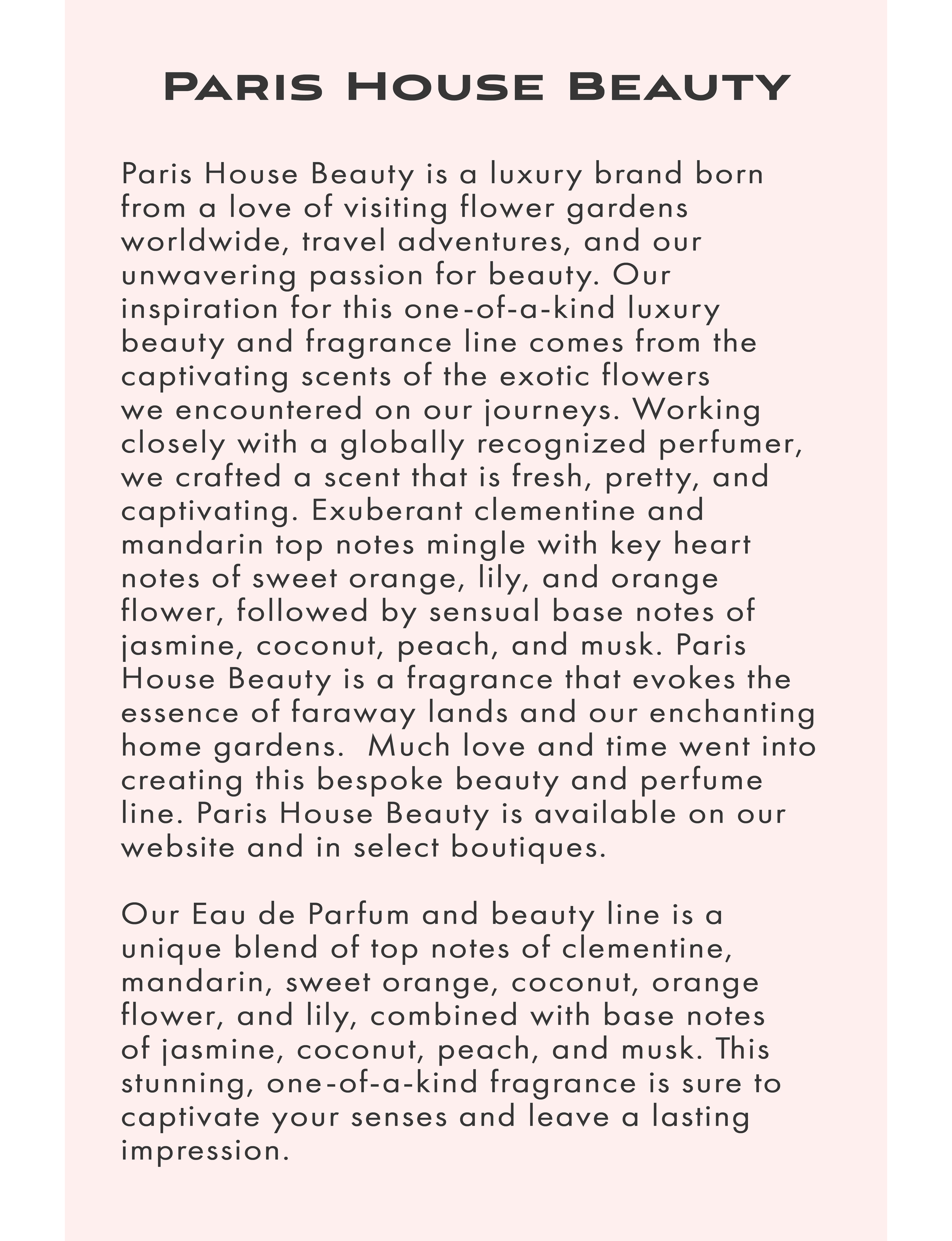 about Paris House Beauty brand