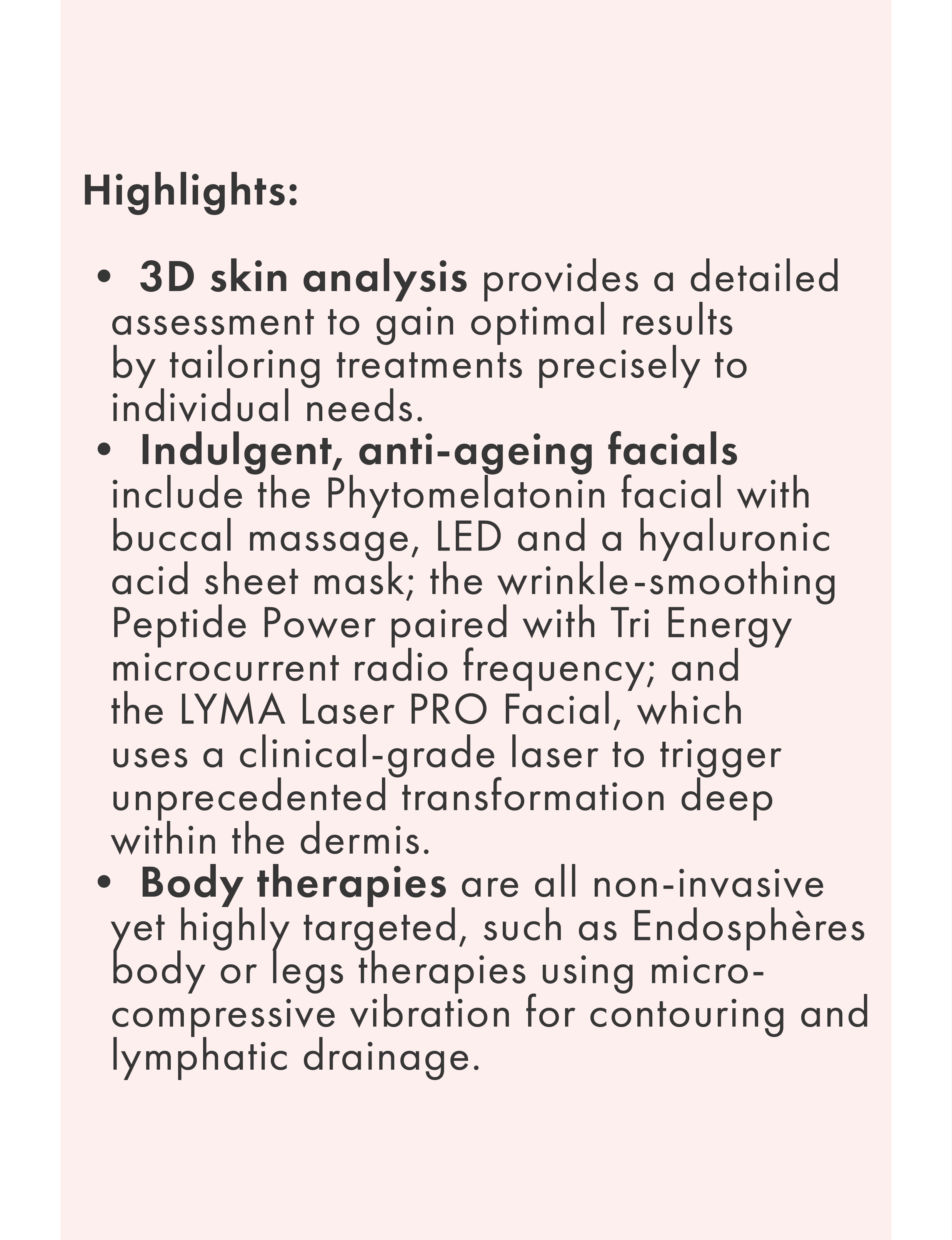 3D skin analysis, aging facials, and body therapies atIrene Forte Spa, The Balmoral, Edinburgh, Scotland