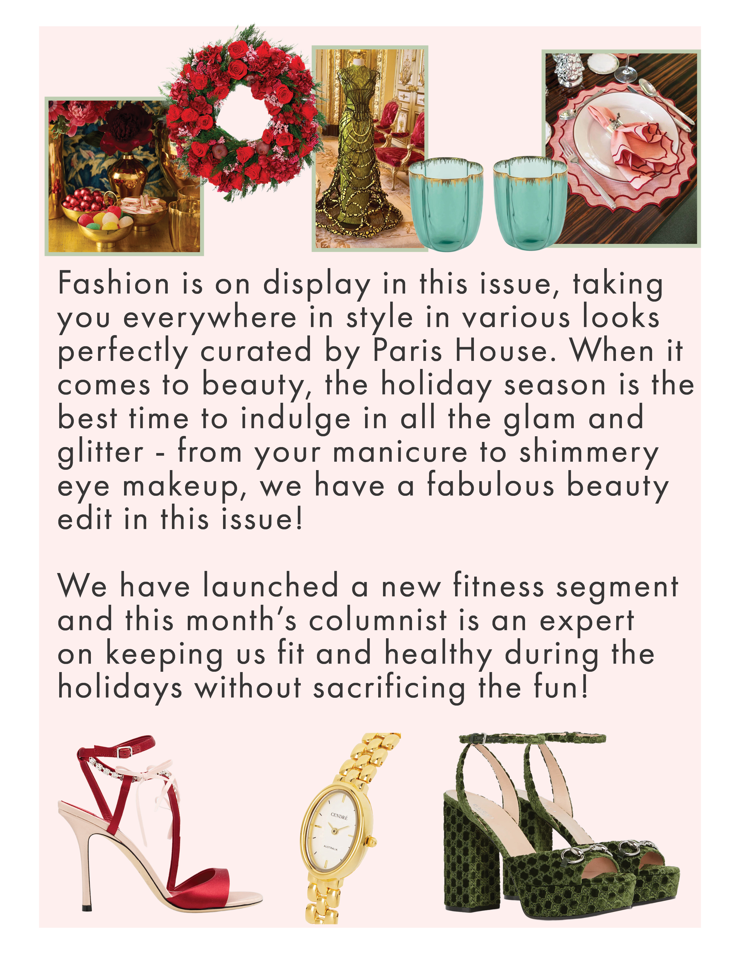 Sunday Guides by Paris House Editor's Letter about fashion and fitness