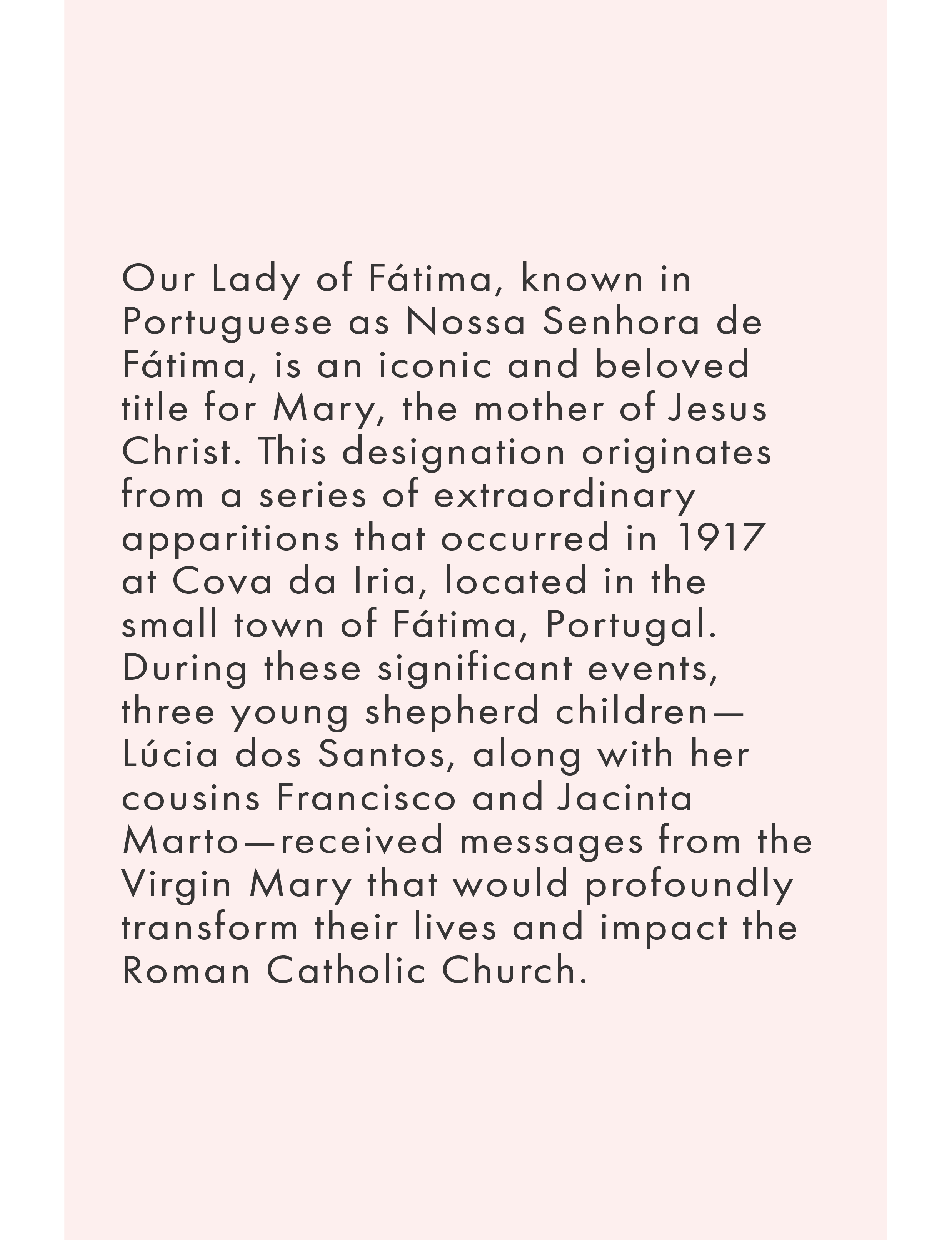 About Our Lady of Fatima Portugal