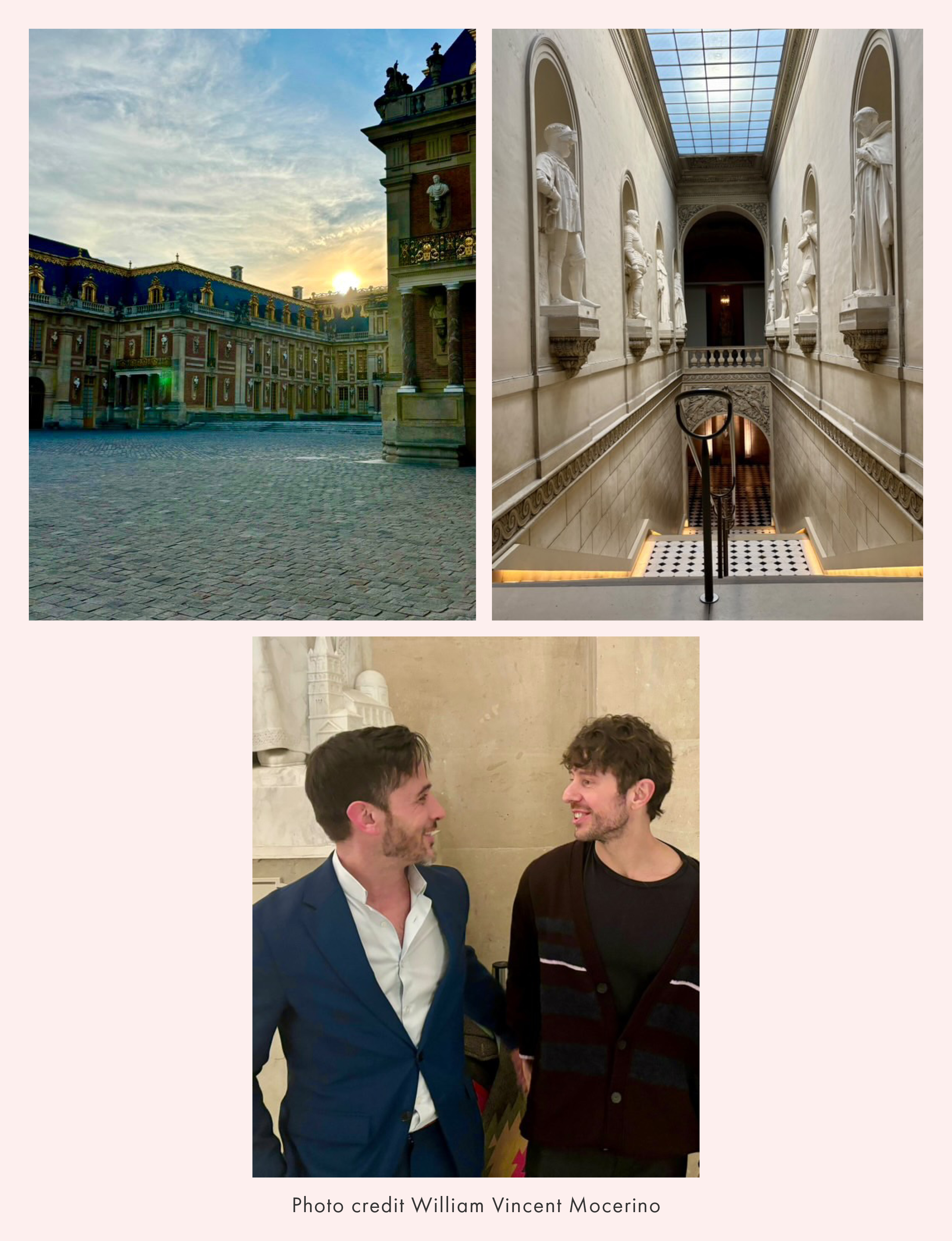 a collage of views from the historic Palace of Versailles in France photo credit william vincent mocerino