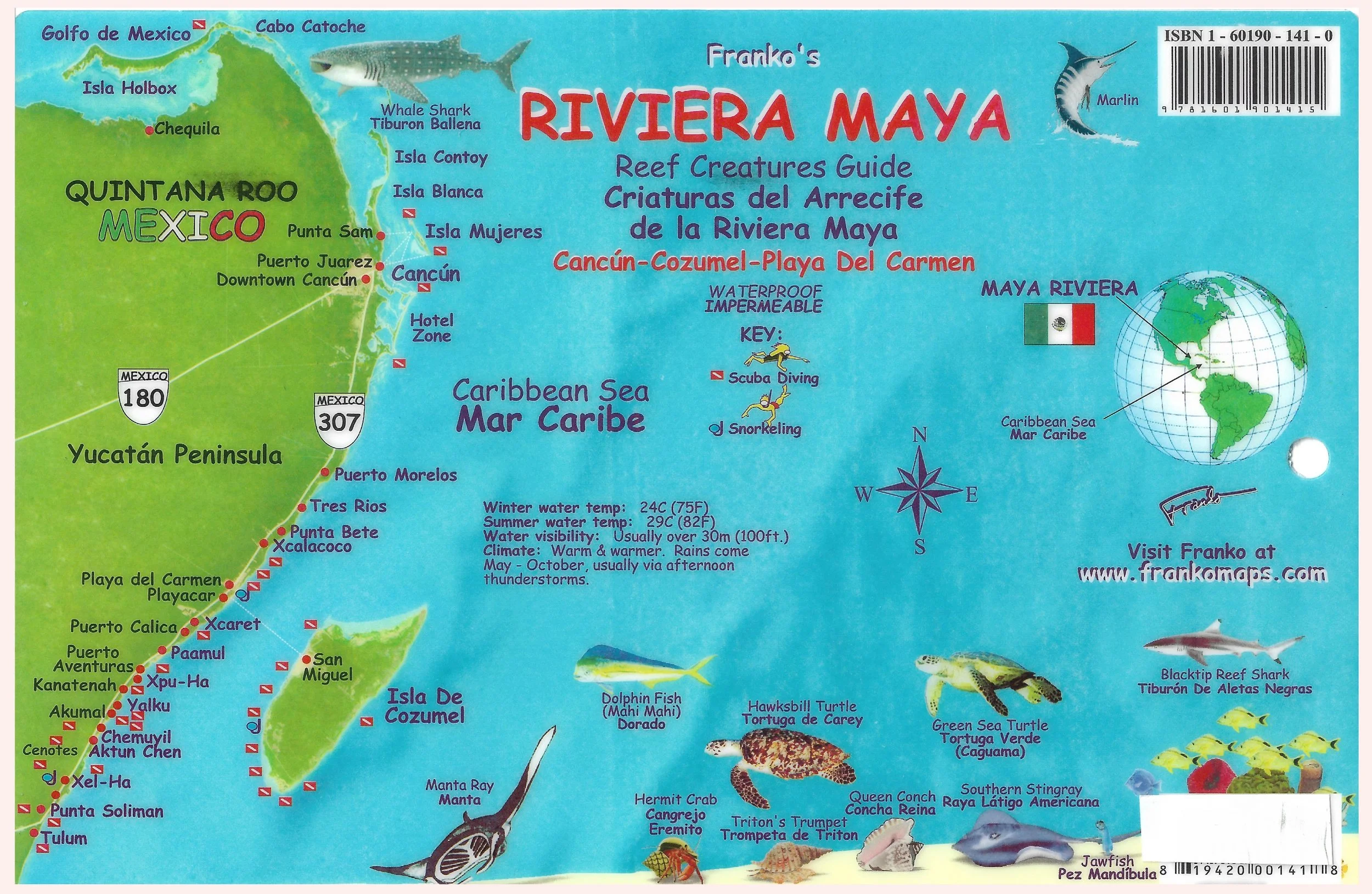Map of Riviera Maya Mexico