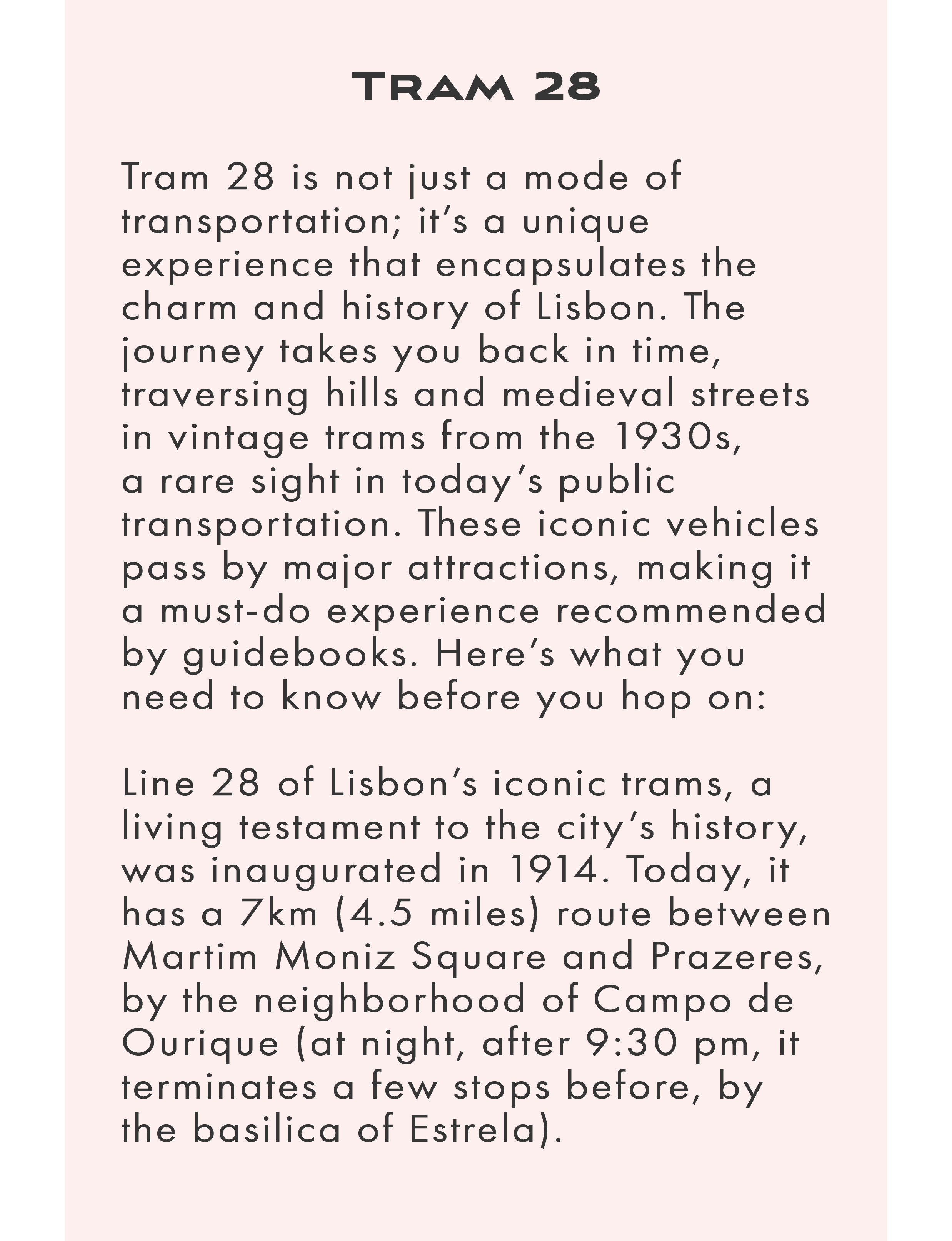 The history of Tram 28 in Lisbon Portugal